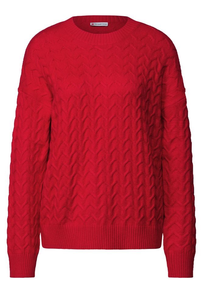 STREET ONE Strickpullover - modischer Zopfstrick günstig online kaufen