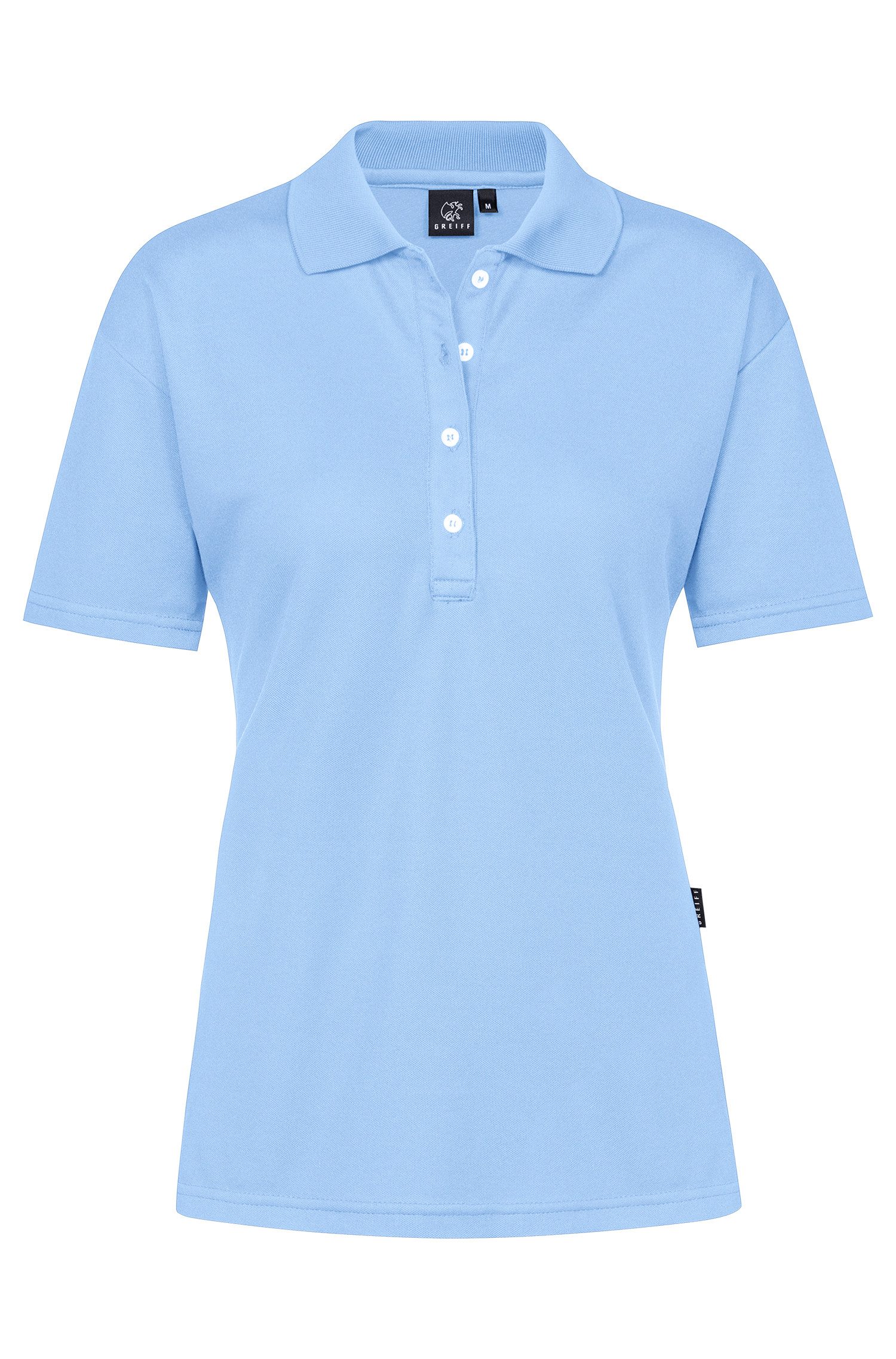 Poloshirt Greiff SHIRTS Damen Poloshirt Kurzarm Polokragen Regular Hellblau