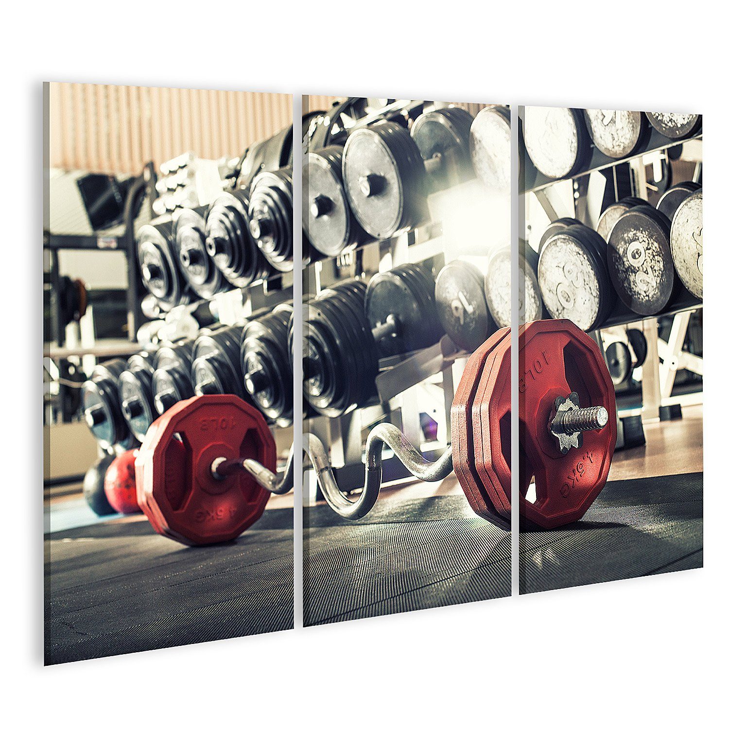 islandburner Leinwandbild Bild auf Leinwand Gewicht In Fitnessraum Nahaufnahme Horizontale Foto