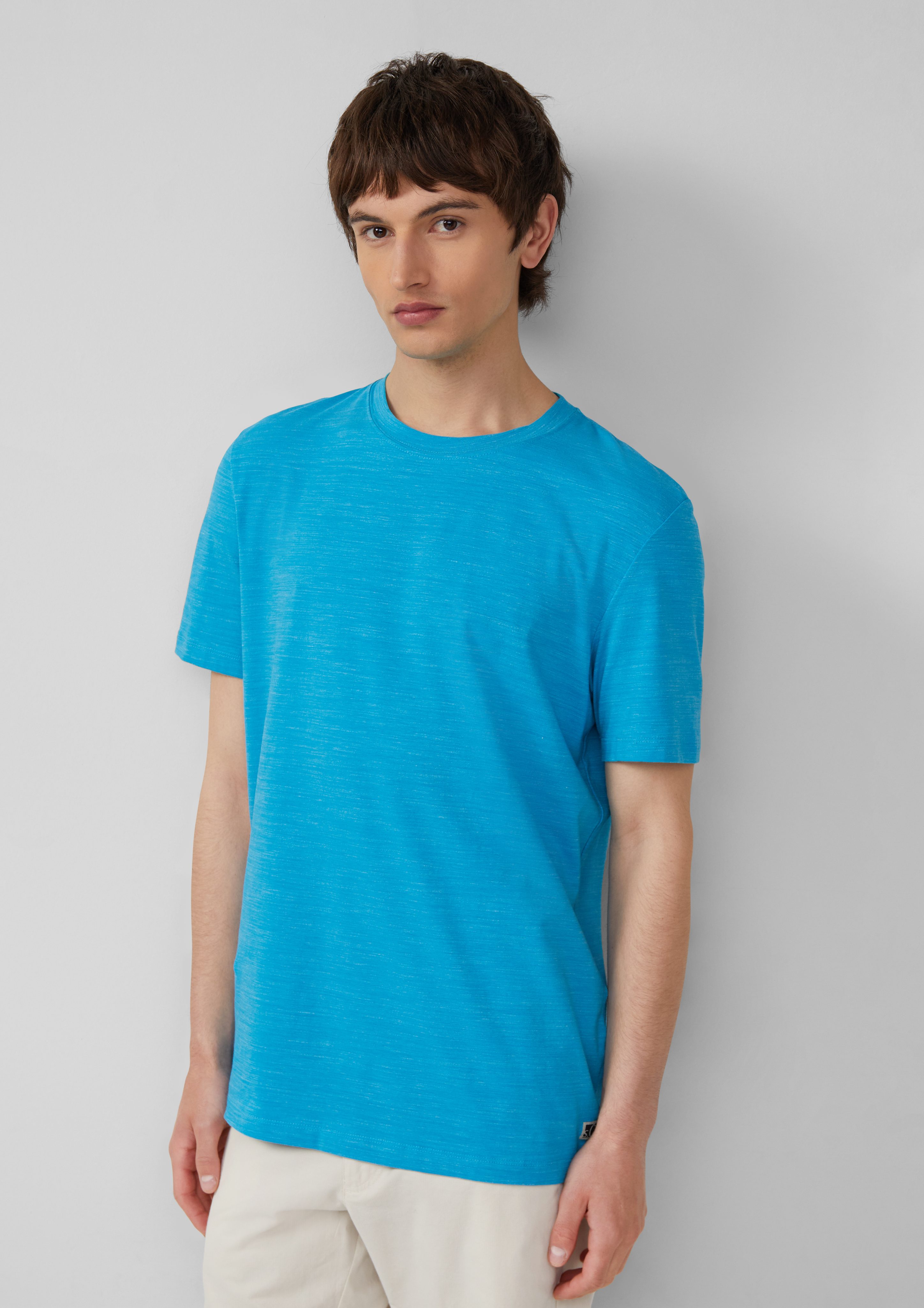 s.Oliver Kurzarmshirt Meliertes T-Shirt aus Baumwollmix günstig online kaufen