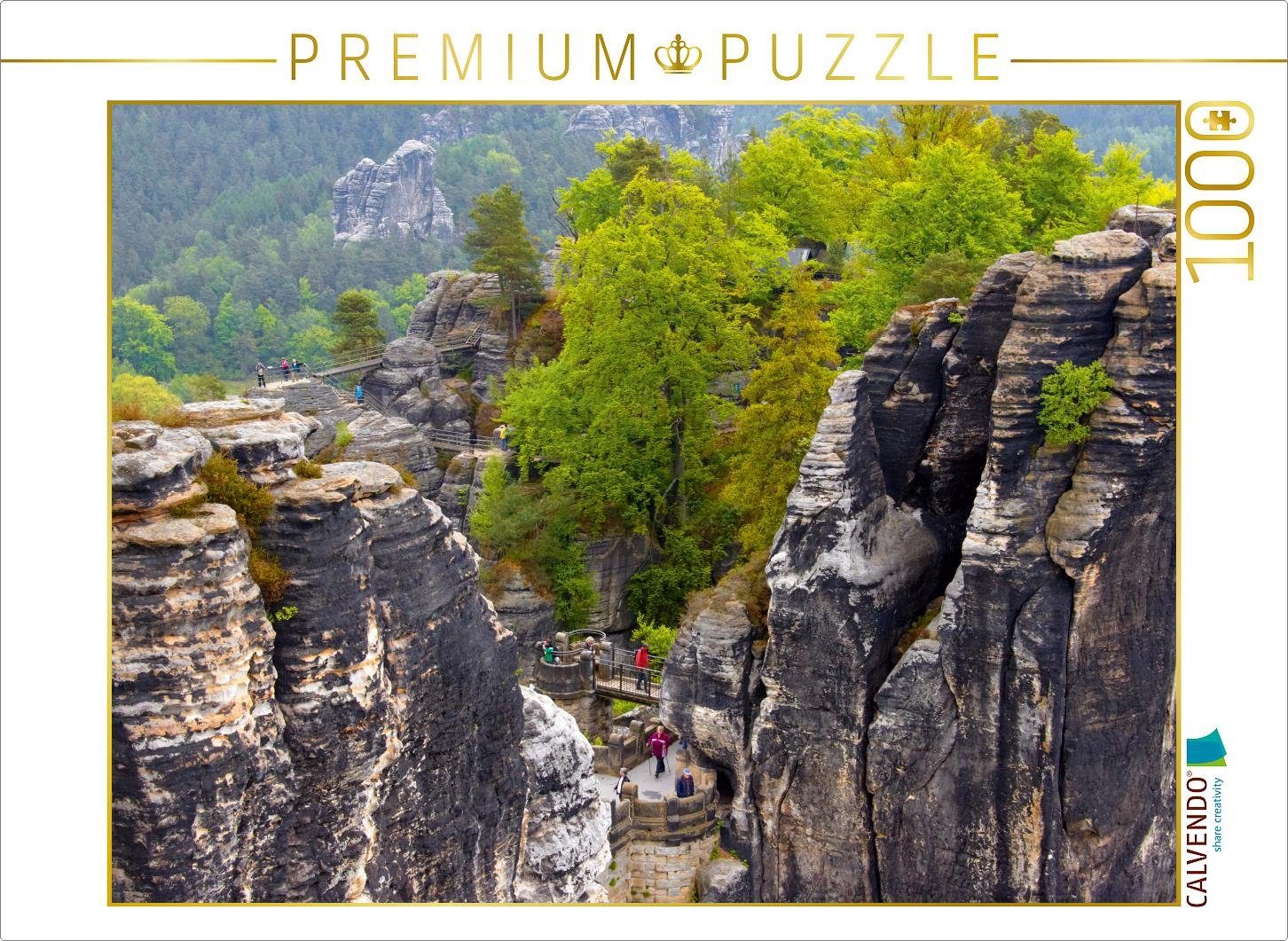 Puzzle CALVENDO Puzzle Felsenburg Neurathen im Elbsandsteingebirge 1000 Teile Lege-Größe 64 x 48 cm Foto-Puzzle Bild von Veronika Rix