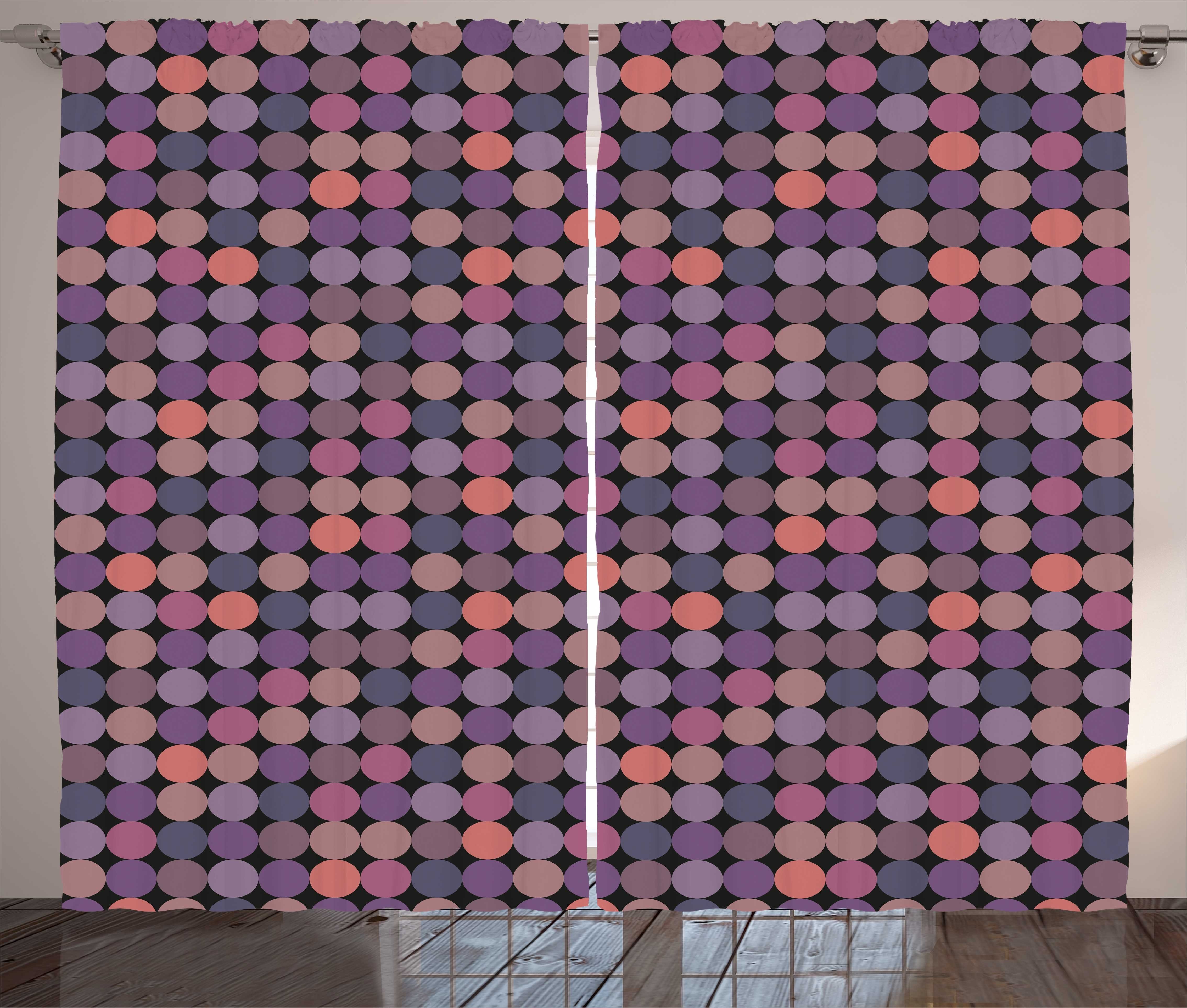 Gardine Schlafzimmer Kräuselband Vorhang mit Schlaufen und Haken, Abakuhaus, Abstrakt Farbige Tupfen-Muster