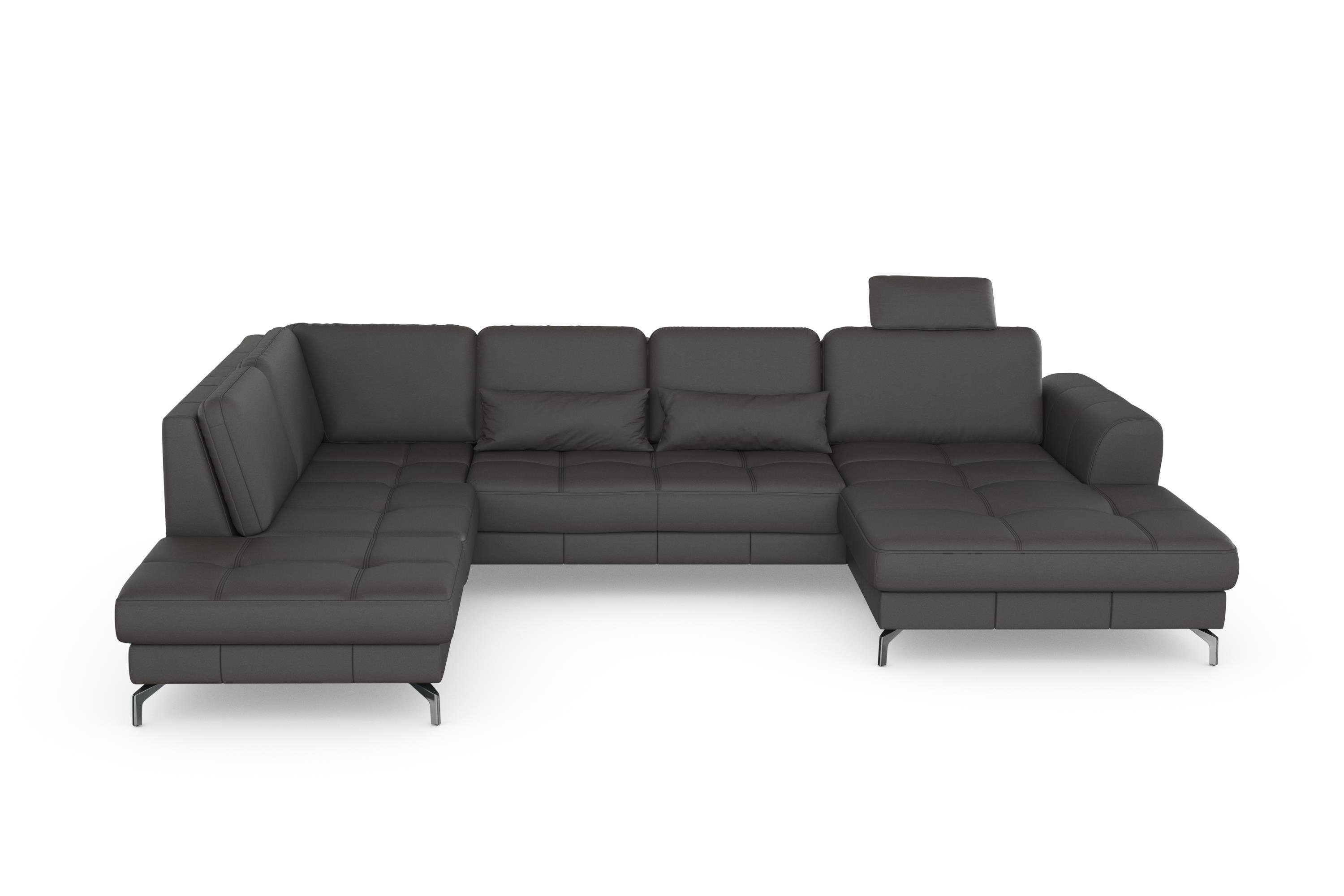 sit&more Wohnlandschaft Bendigo U-Form, inklusive Sitztiefenverstellung, Bodenfreiheit 12 cm, in 2 Fußfarben