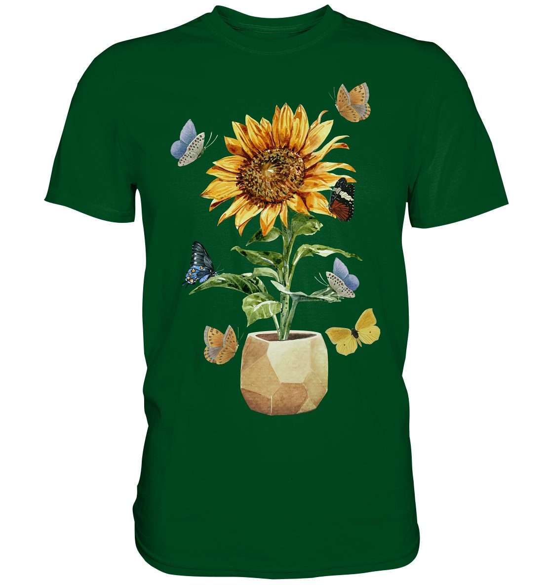 Tigerlino T-Shirt Schmetterling Sonnenblumen Shirt Gärtner günstig online kaufen