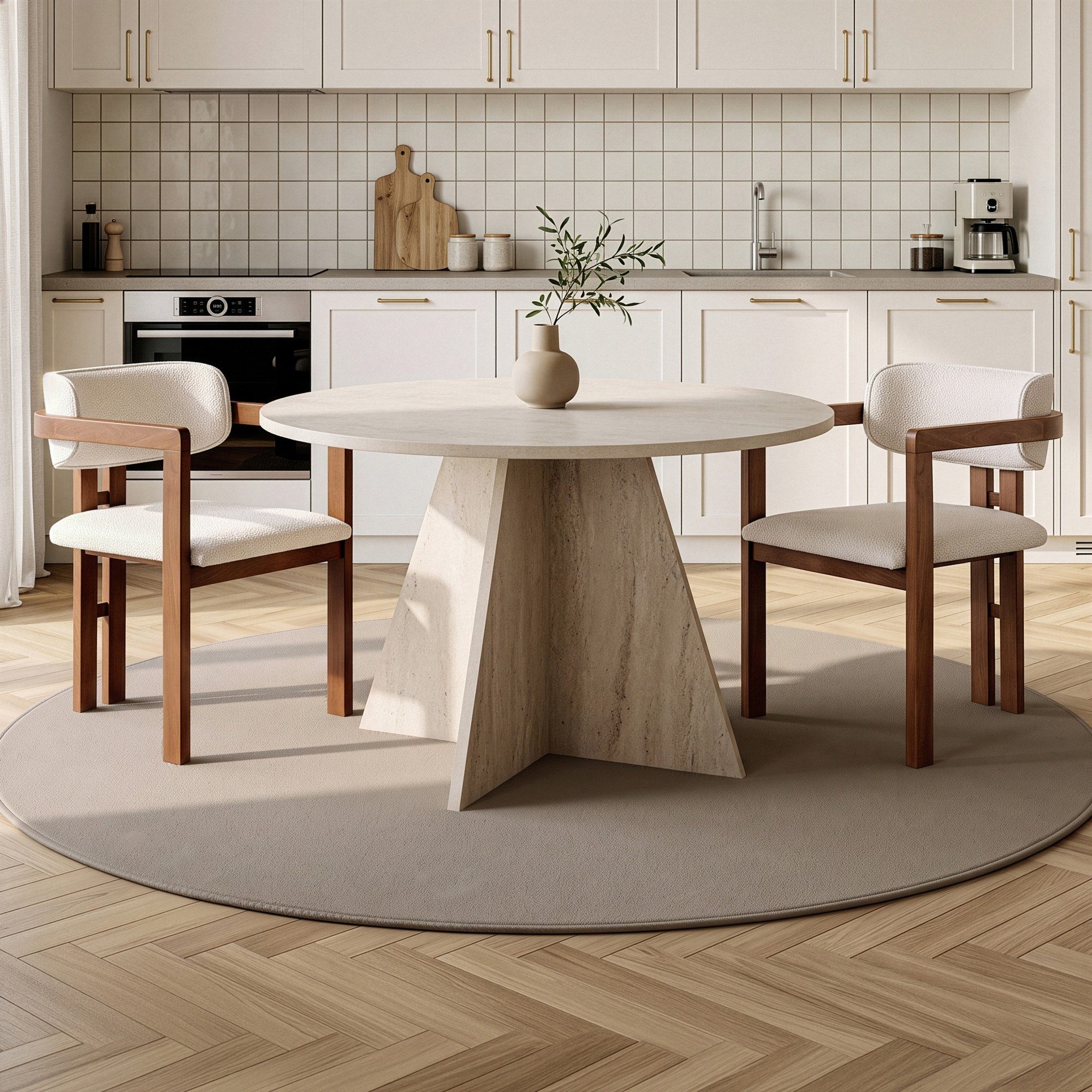 Skye Decor Essgruppe Monroe, (Set, 3-tlg., 1 Esstisch + 2 Stühle)