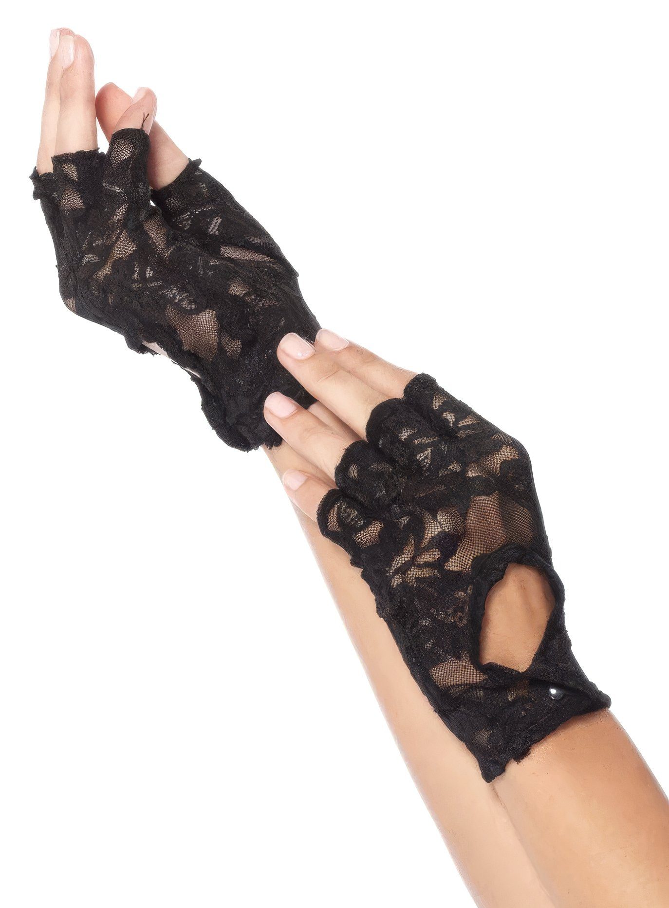 Leg Avenue Kostüm Fingerlose Spitzenhandschuhe - Fasching Karneval K, Markantes Accessoire, das Stil und Eleganz vereint