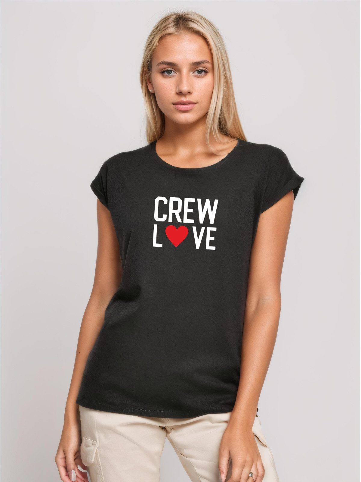 Be Famous Print-Shirt Classic Roll Up CREWLO (1-tlg., keine)
