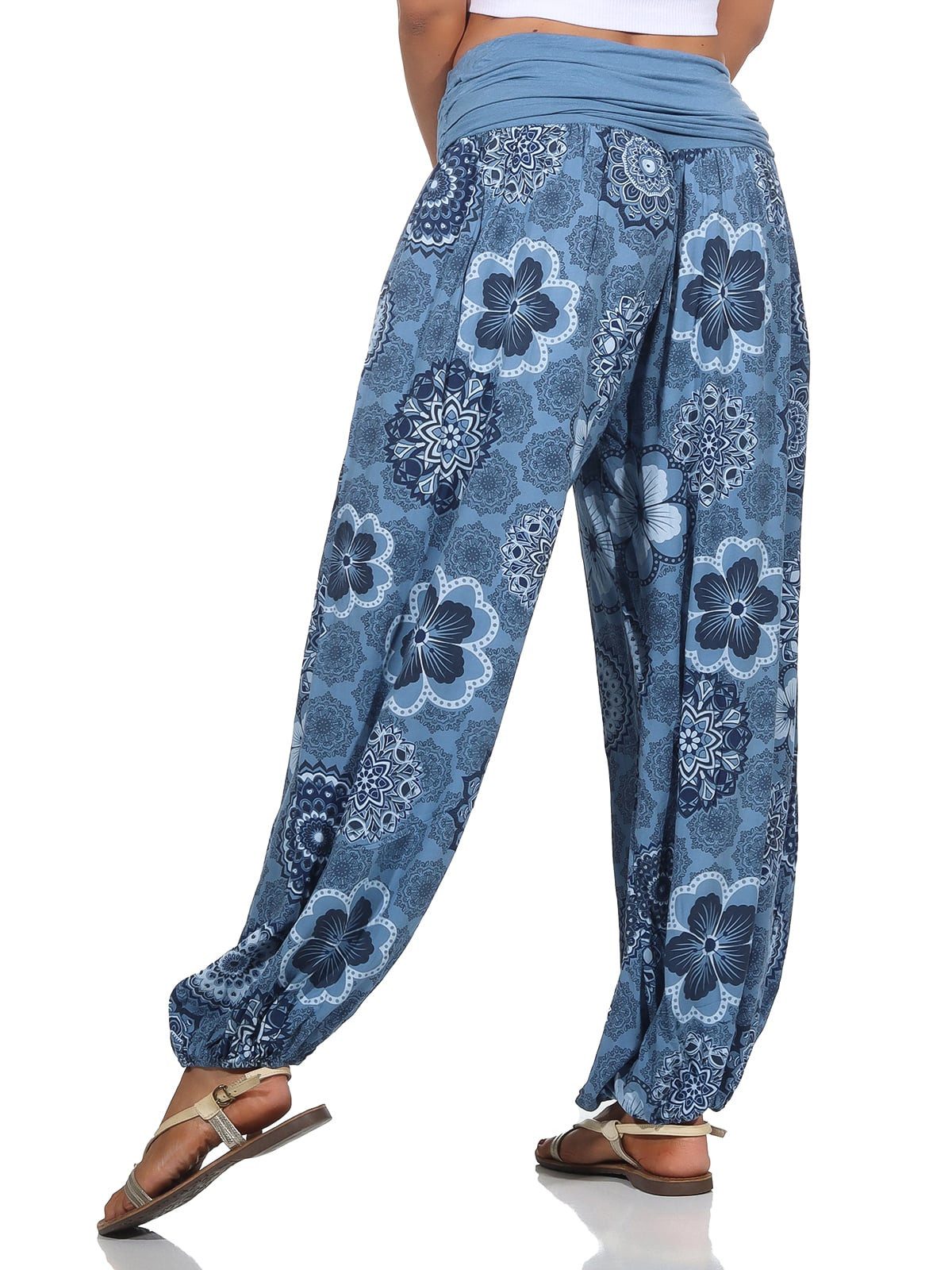 OriginalYou Haremshose Sommerhose Damen Boho Flatterhose leichte Yoga-Hose weites Bein luftige & leicht, hautfreundliches Material