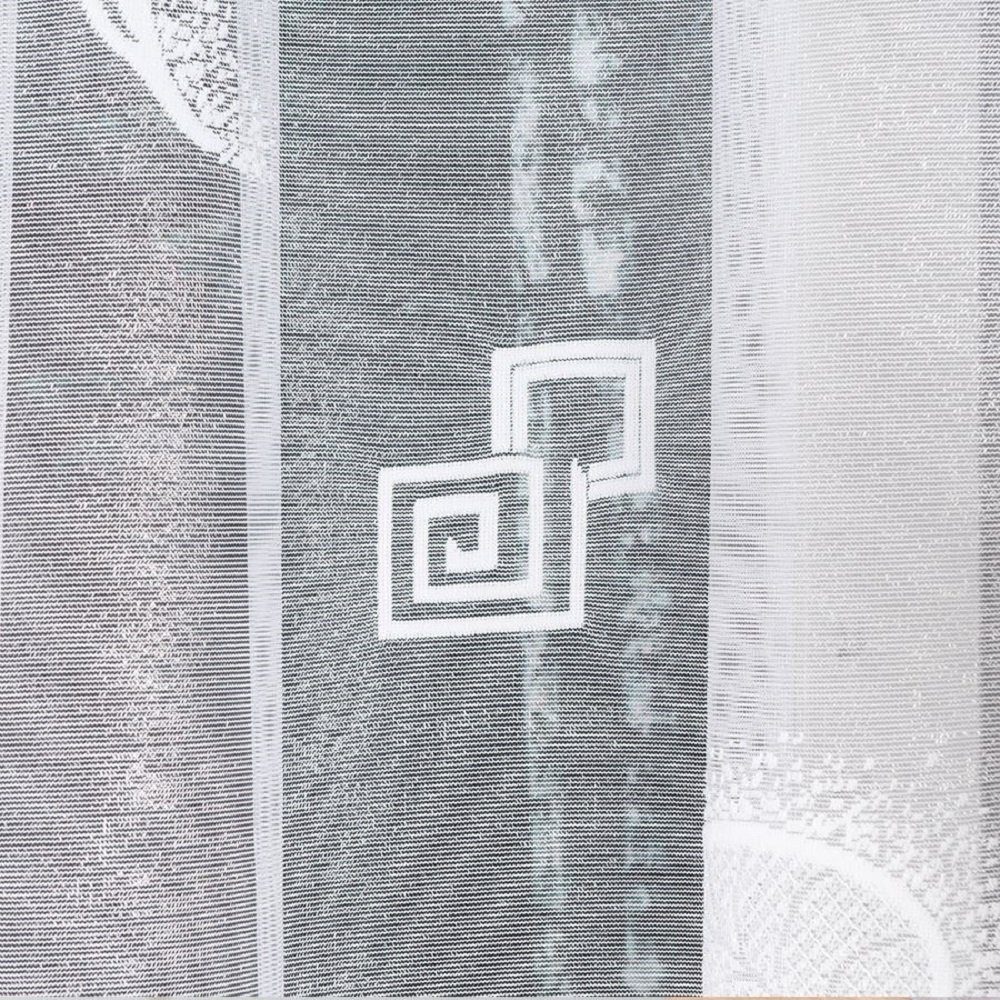 Gardine markizeta, Fertiggardine 400x160cm, Blätter Kräuselband AGATA Gardine Kräuselband Jacquard