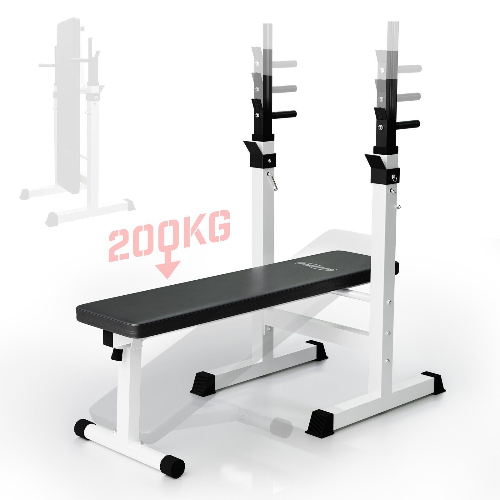 Physionics Hantelbank Hantelbank mit Ablage Klappbar Schrägbank Flachbank Trainingsbank, (1-tlg)