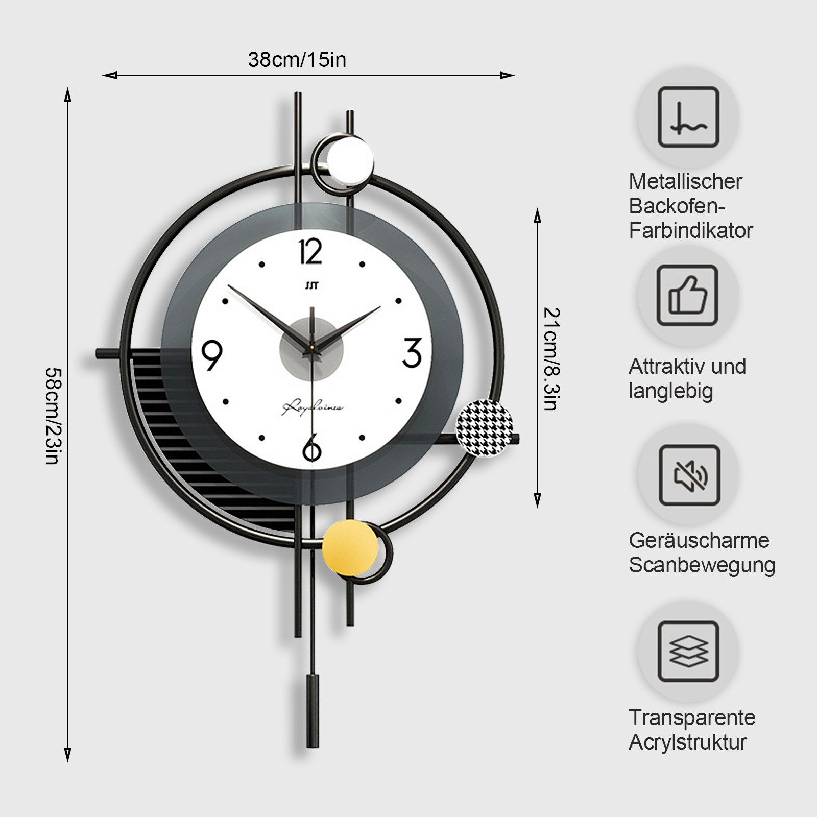 TWSOUL Wanduhr Moderne Lautlos Dekorative Stil günstig online kaufen