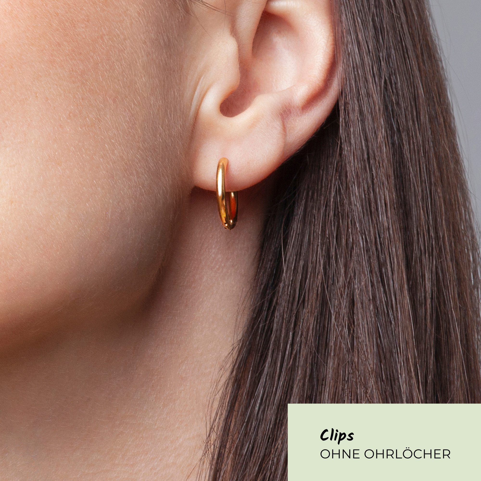 ALEXASCHA Paar Ohrclips Basic Creolen Clips • Minimalistische Ohrringe ohne Ohrlöcher – Bild 5 von 5