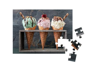 puzzleYOU Puzzle Köstlich-cremiges Eis in verschiedenen Sorten, 48 Puzzleteile, puzzleYOU-Kollektionen Essen und Trinken