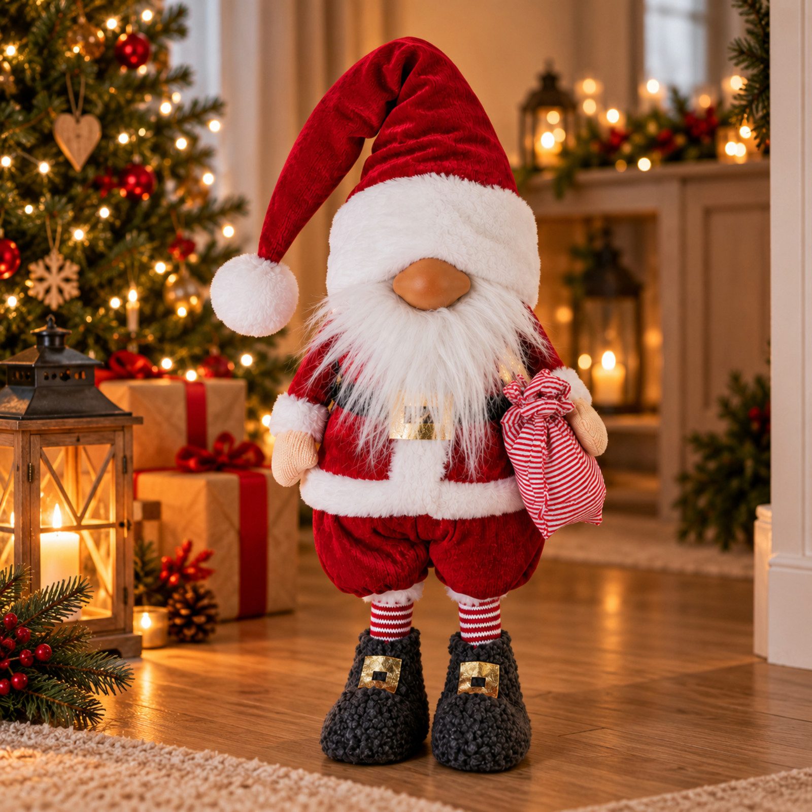 Koopman Wichtel Weihnachtswichtel Weihnachtsfigur Weihnachten 55cm (Stück, 1 St., Packung), starre Beine, Stabiler Stand, Stehend, Polyester