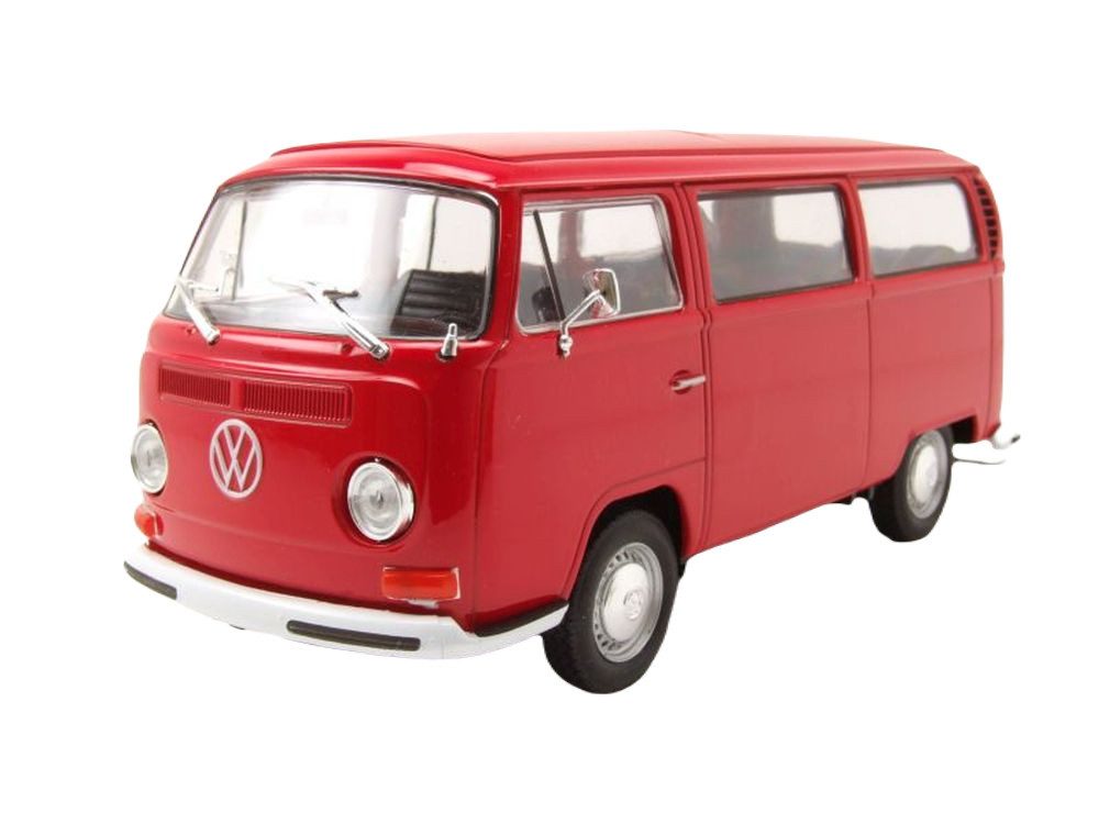 Welly Modellauto VW T2 Bus 1972 rot, Maßstab 1:24
