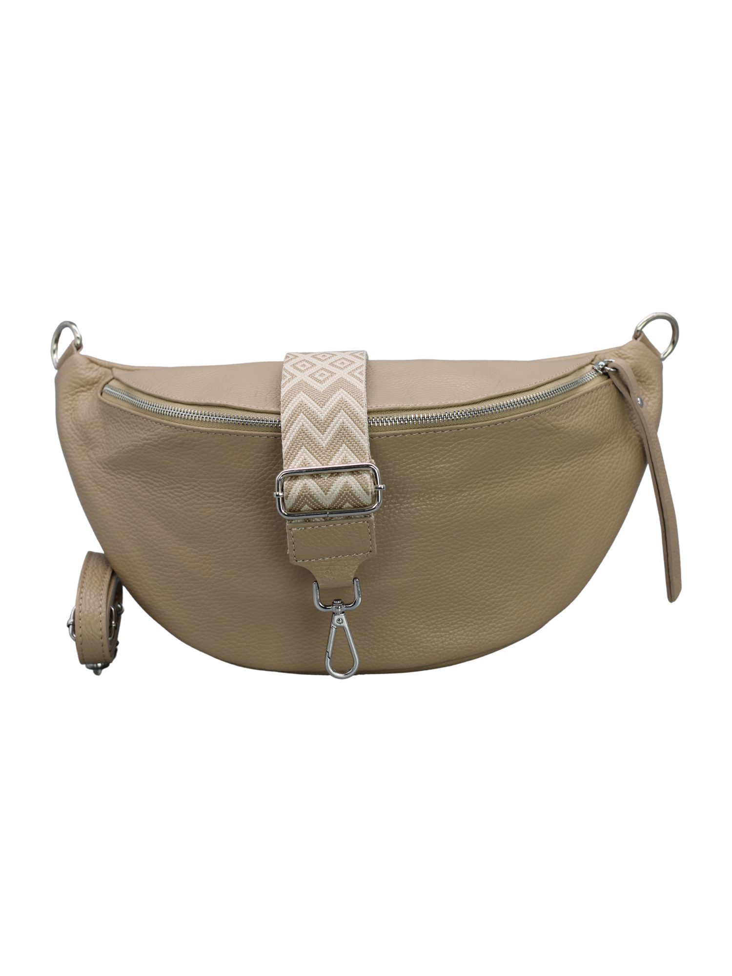 Adel Bags Schultertasche EMMA XL Umhängetasche Crossbody Bag Gürteltasche mit 2 Riemen, echtes Leder, hergestellt in Italien