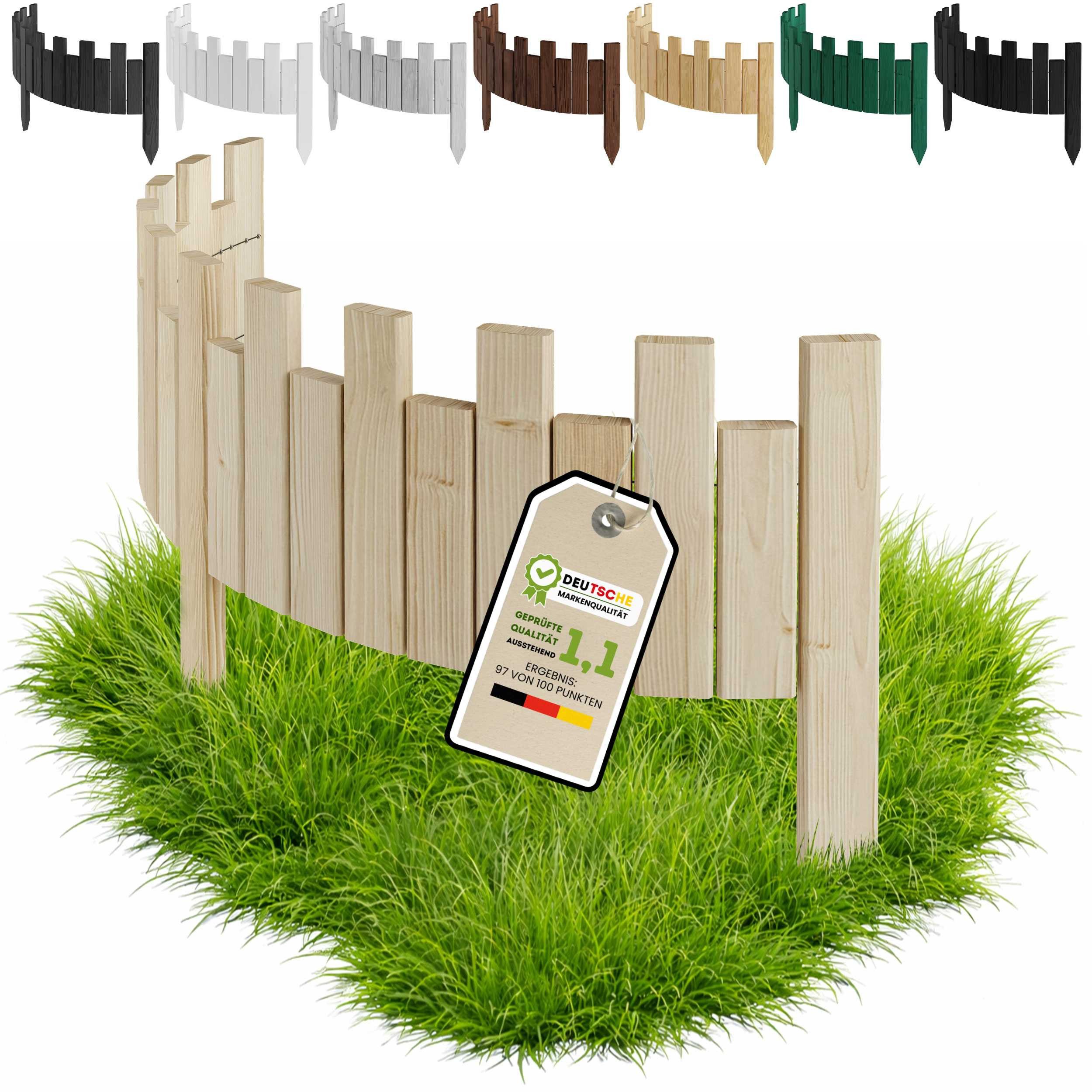 Palisade Beeteinfassung Rasenkante Rollzaun Holzzaun Gartenzaun Rollborder