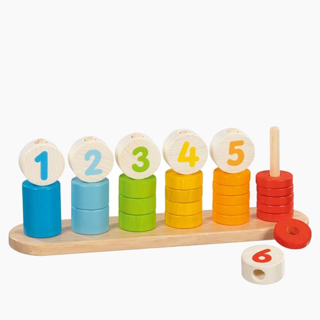 goki Steckspielzeug Buntes Sortierspiel mit Gesichtern, (packung, 28-tlg), Einführung in die Welt der Zahlen