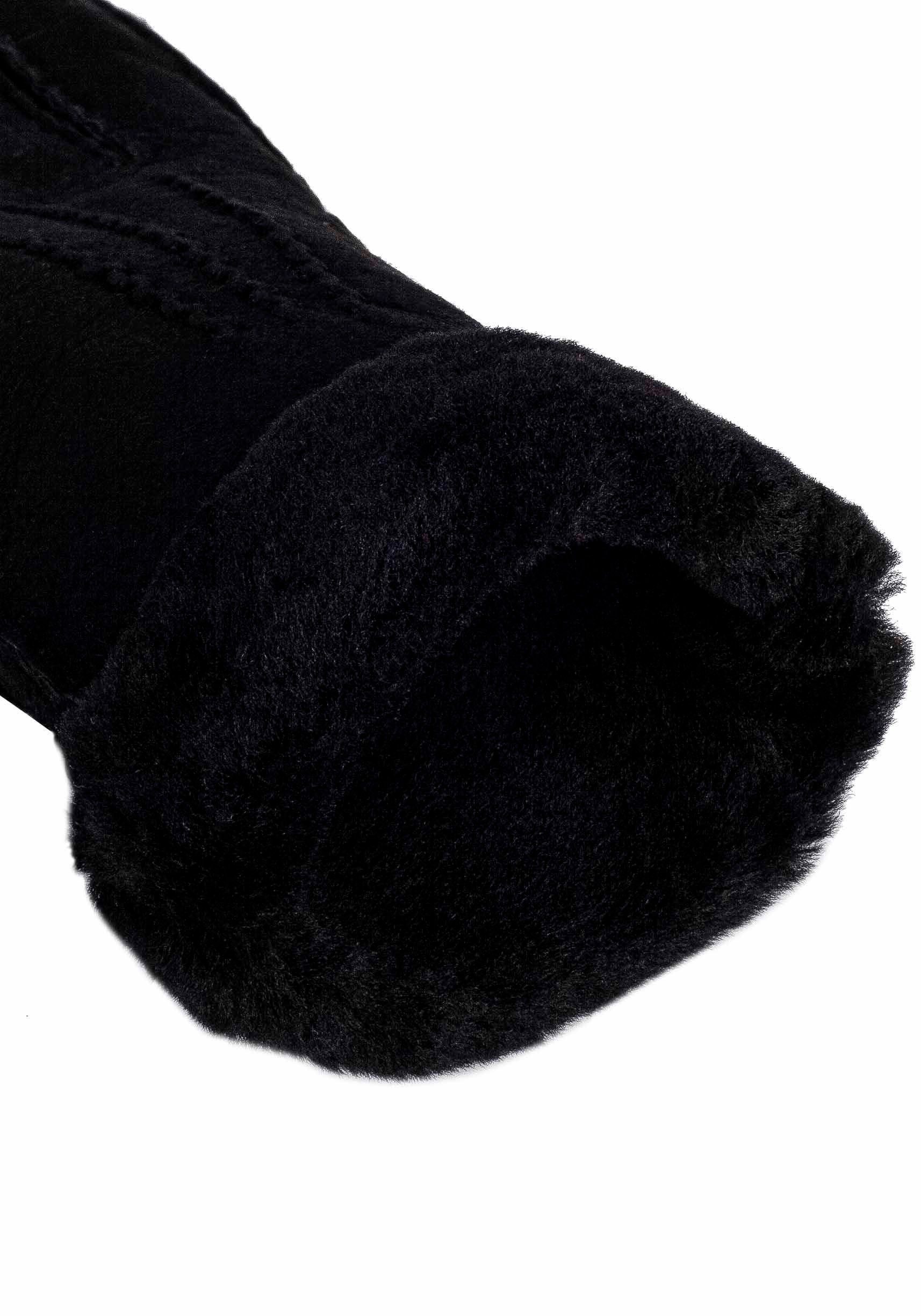 Aufnähten Design black 3 Lederhandschuhe klassiches breitem Umschlag KESSLER mit und