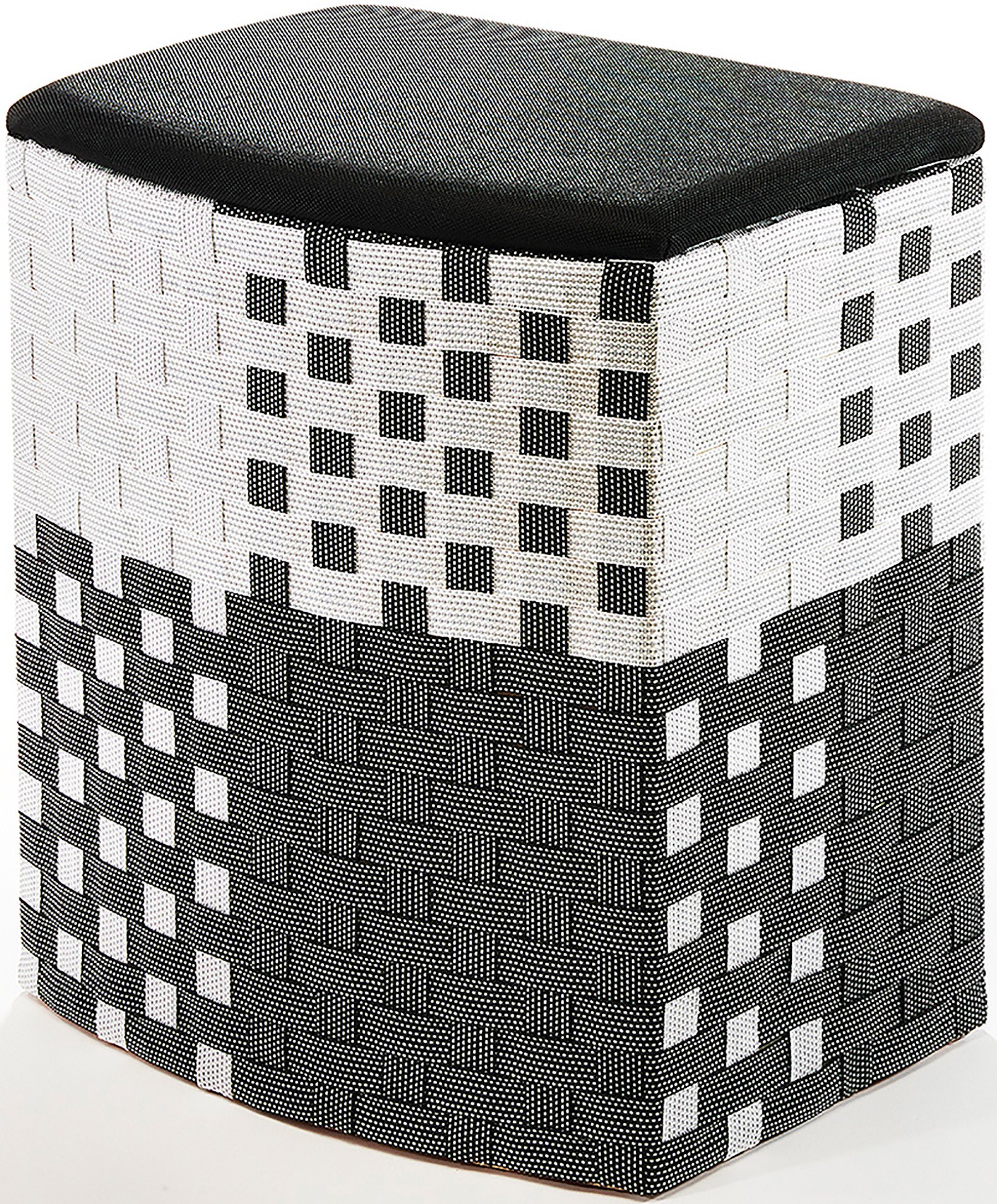 schwarz-weiß - Kobolo Nylon 44x32x52cm - Wäschebehälter - Wäschekorb