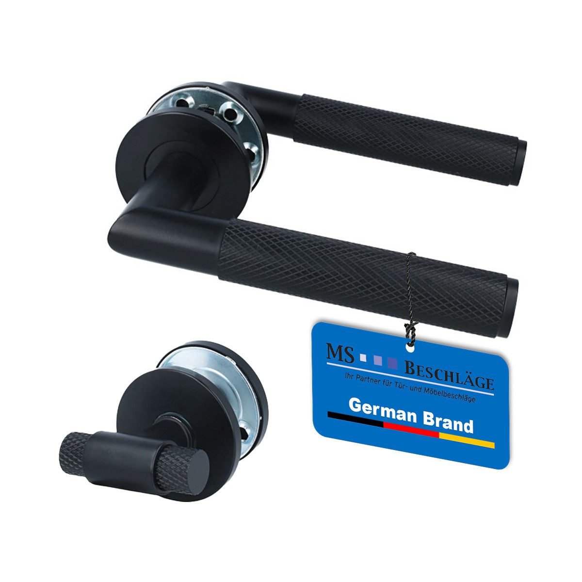 MS Beschläge Türgriff Edelstahl Rosettengarnitur Türdrücker Set Schwarz, De günstig online kaufen