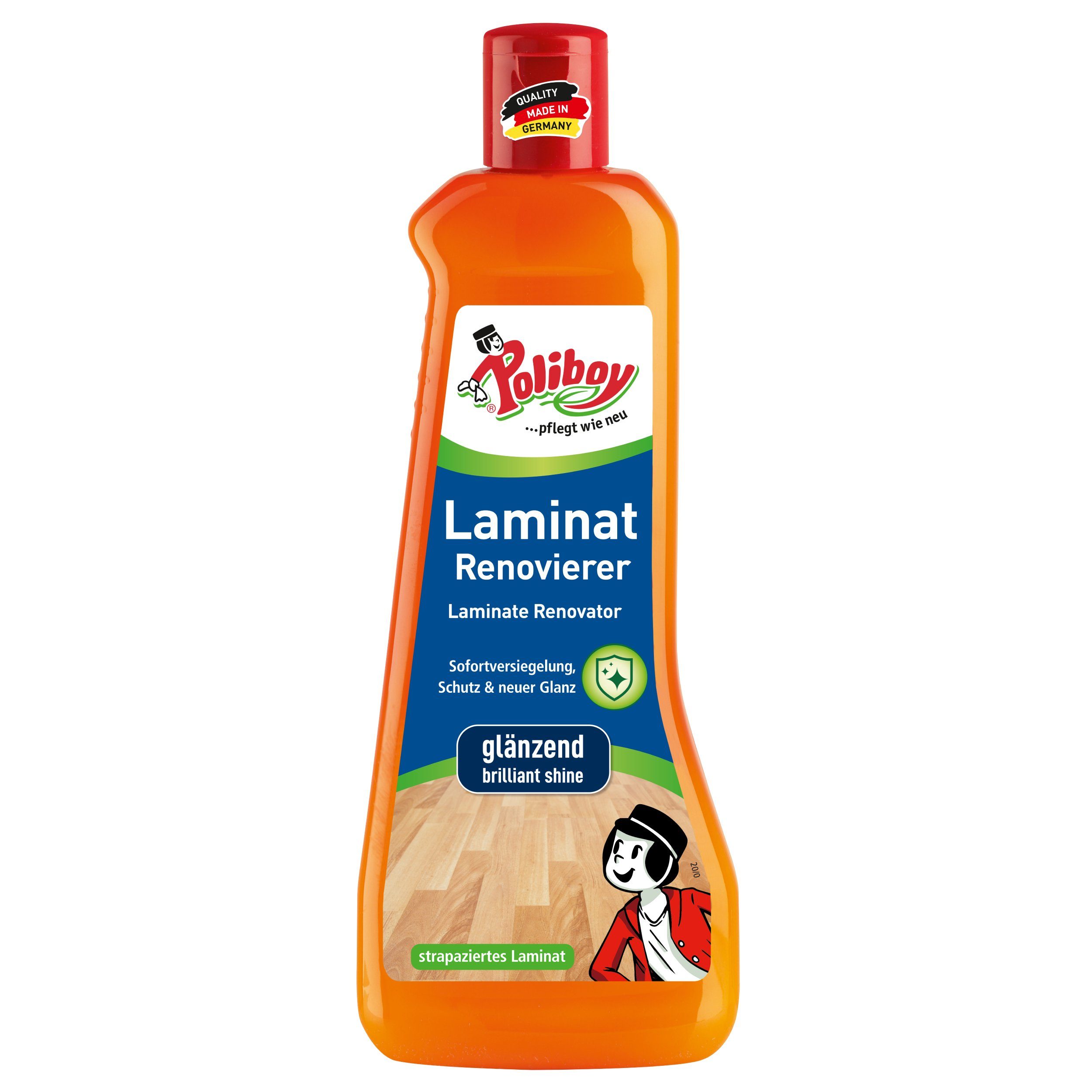 poliboy Laminat Renovierer - Sofort Versiegelung - 500ml - Laminatreiniger (lang anhaltenden Glanz und Schutz für Laminatböden - Made in Germany)