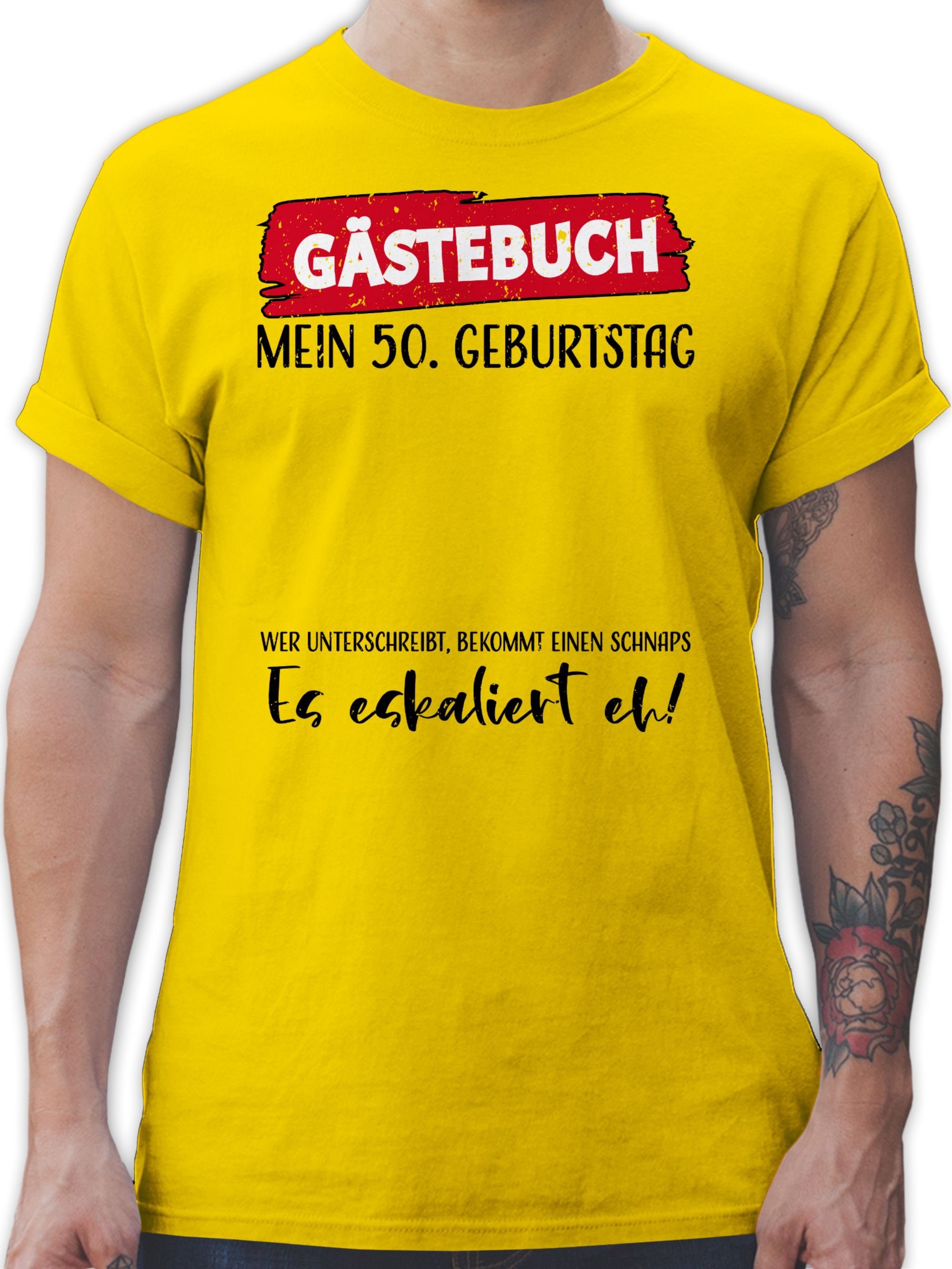 Shirtracer T-Shirt Gästebuch 50. Geburtstag 50. Geburtstag 03 Gelb