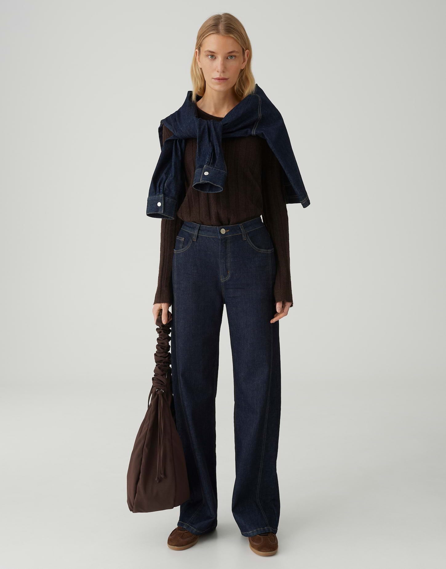 OPUS Weite Jeans MIVA aus BCI Cotton Mix Mid Rise Weiter gerader Beinverlauf, 5-Pocket-Design, verdeckter Zip-Fly