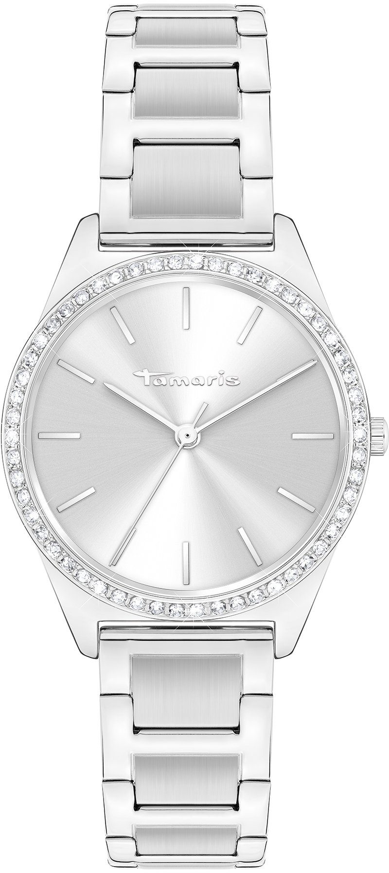 Tamaris Quarzuhr TT-0045-MQ TT-0045-MQ, Armbanduhr, Damenuhr, Edelstahlarmband, analog, Zirkonia (synth)
