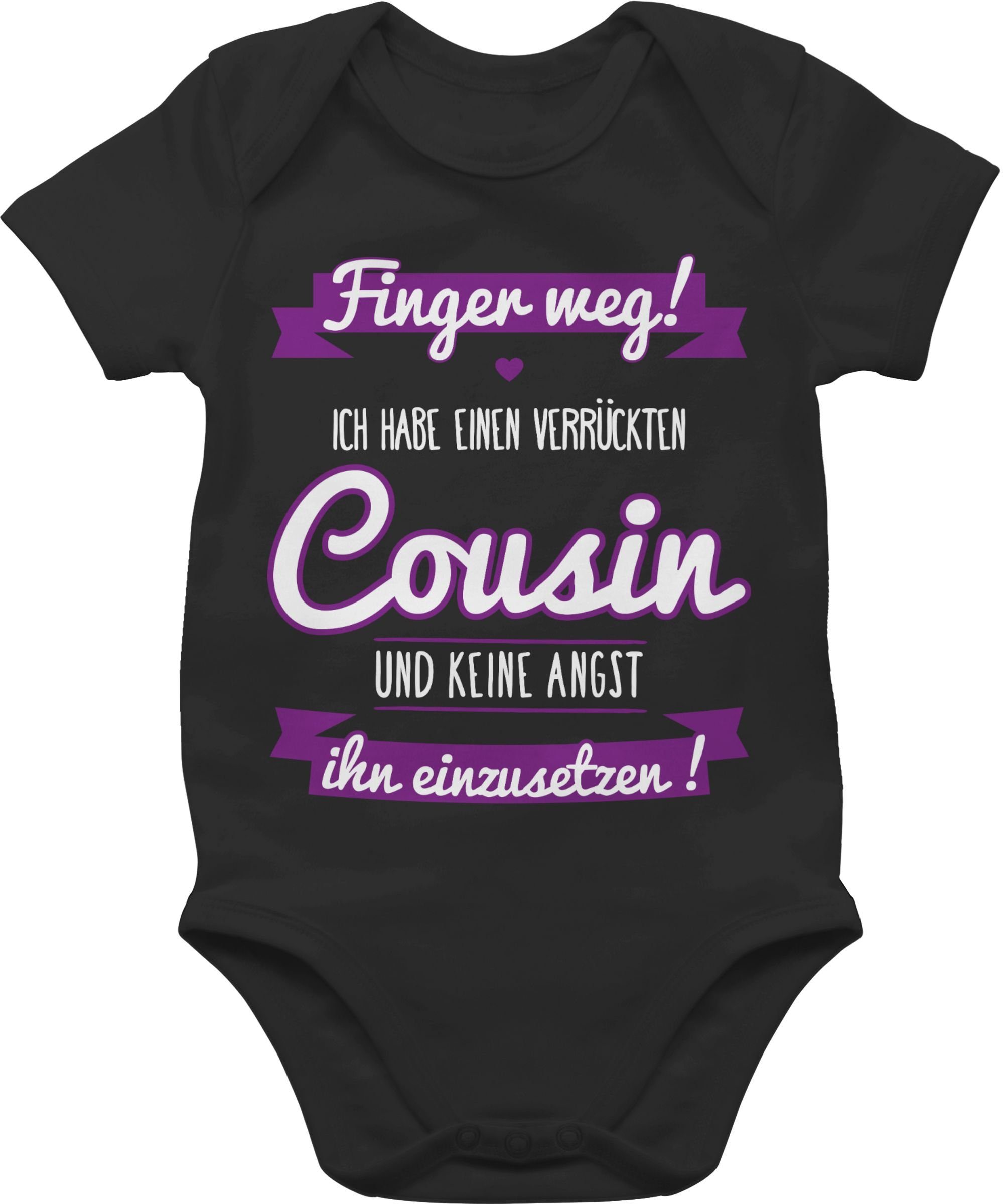 Shirtracer Shirtbody »Ich habe einen verrückten Cousin lila Statement
