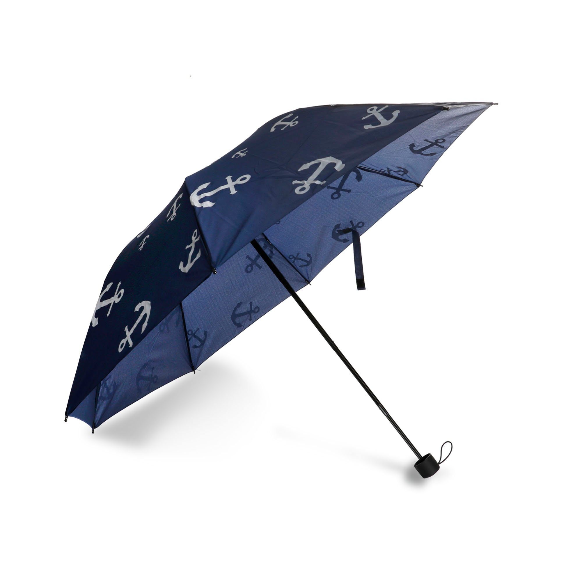 Sonia Originelli Taschenregenschirm Taschenschirm "Mini Anker" premium Regenschutz maritim marine