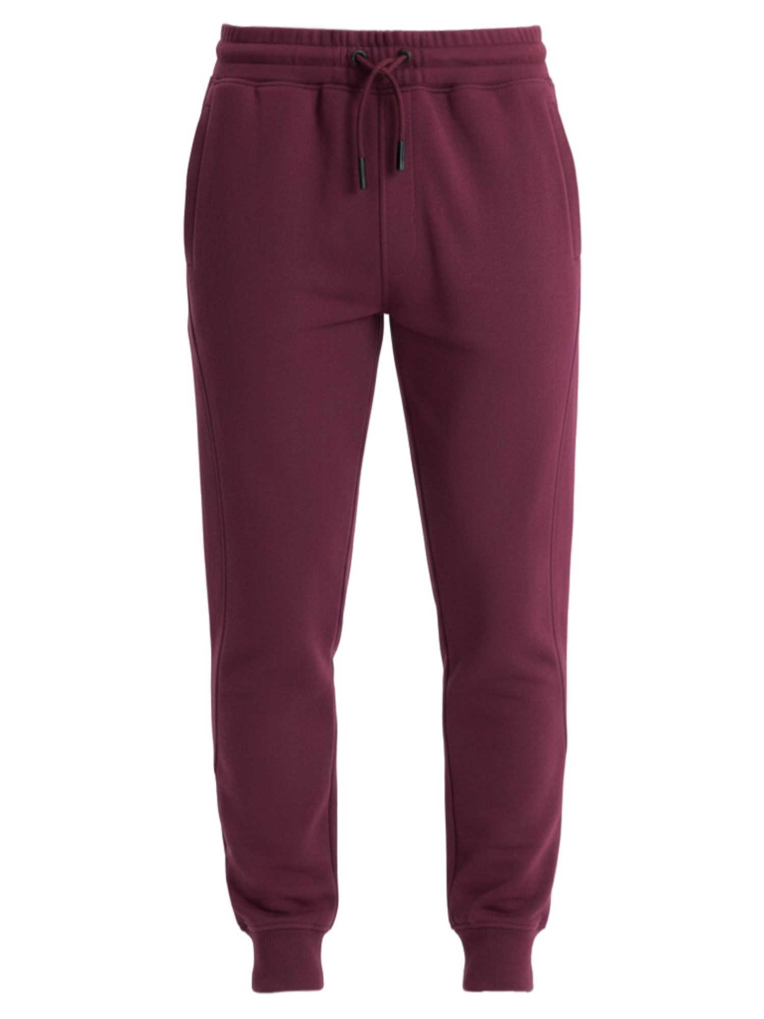 OMBRE Sweathose Herren Joggerhose bequeme Passform sportlich Bordeaux XL (kein Set, 1-tlg) in Unifarbe