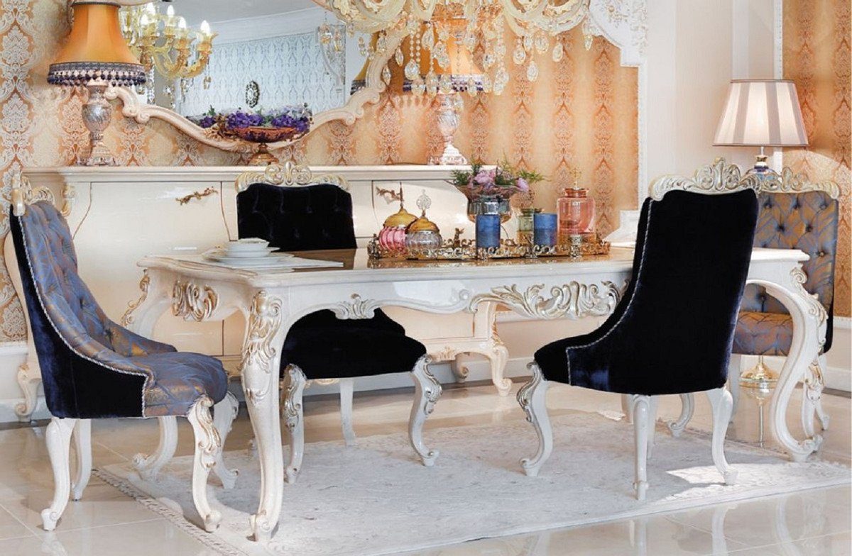 Casa Padrino Esszimmerstuhl Luxus Barock Esszimmerstuhl Set - 6 Küchen Stühle im Barockstil - Barock Esszimmer Möbel