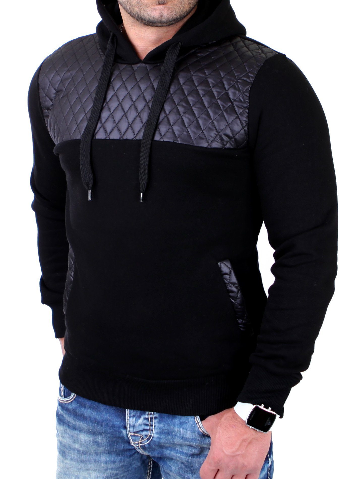 Reslad Sweatshirt Reslad Sweatshirt Herren Diamond Stich Kapuzen Pullover RS-1154 (1-tlg) Kapuzenpullover Zipper Hoodie