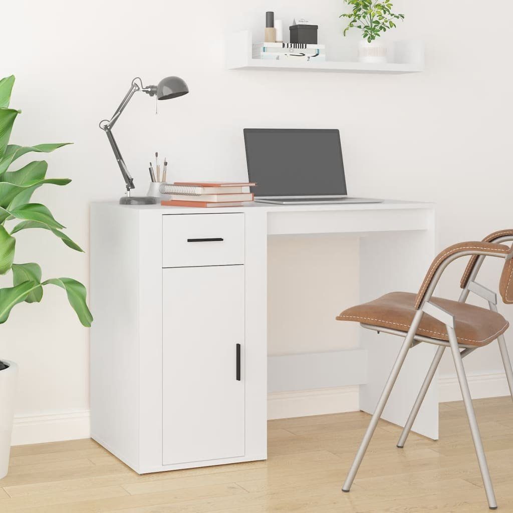 Weiß Schreibtisch Weiß Weiß Holzwerkstoff 100x49x75 | cm vidaXL Schreibtisch
