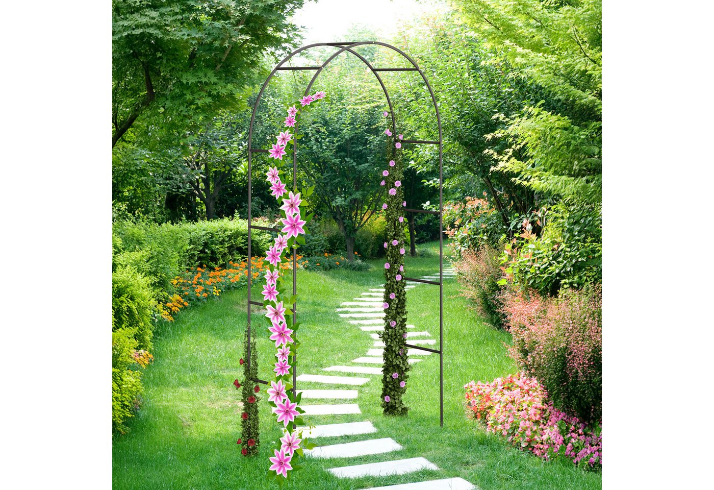 Thumbnail - relaxdays Rosenbogen Torbogen Garten für Rosen 240 cm