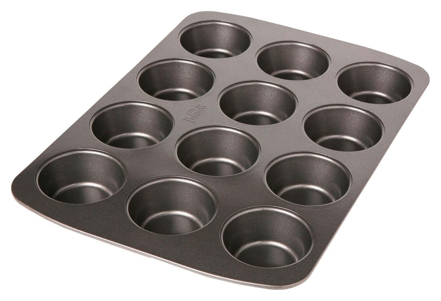 Birkmann Muffinform EASY BAKING, 37 x 26 cm, Grau, Karbonstahl, antihaftbeschichtet
