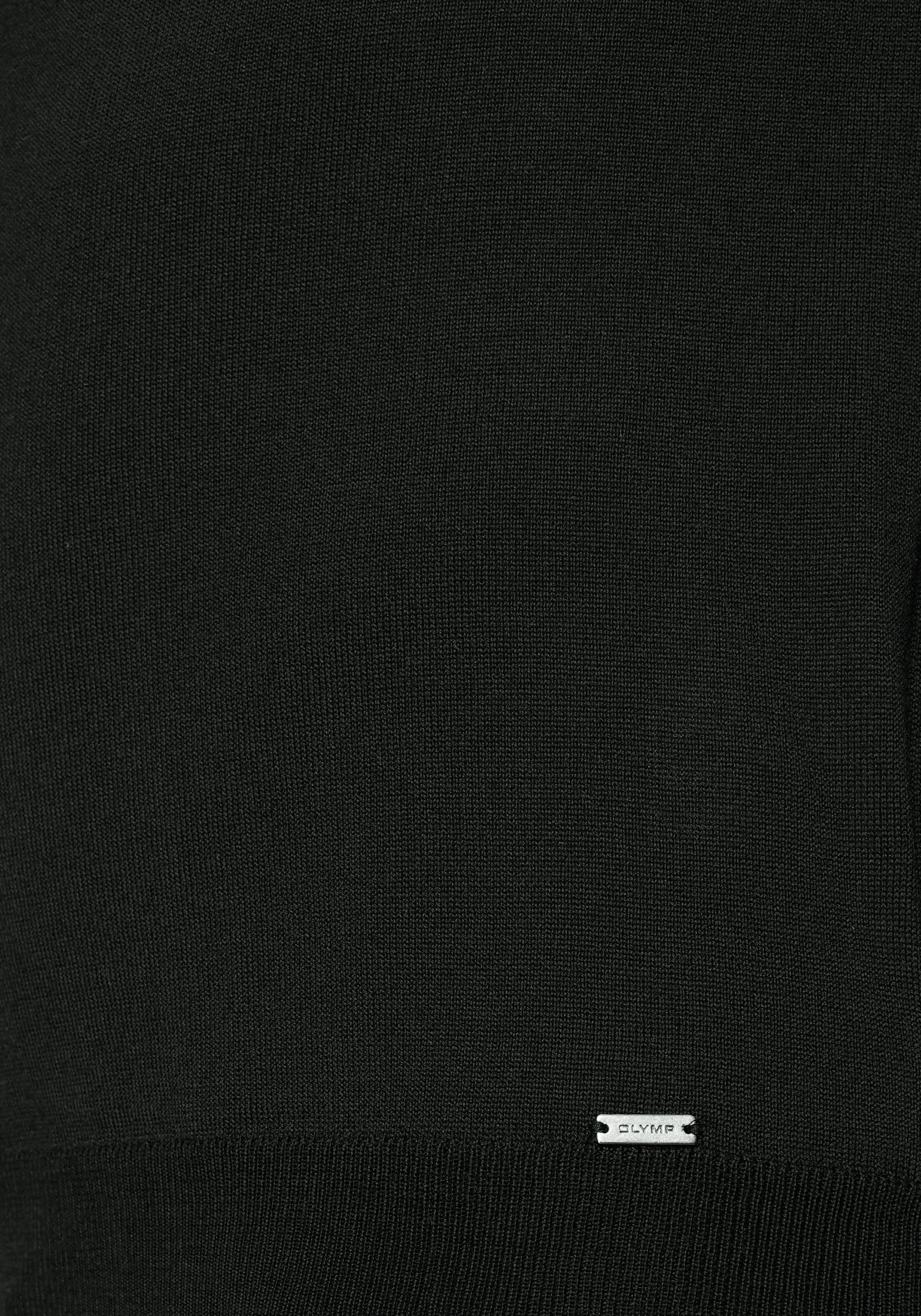 OLYMP Strickpullover klassischer schwarz Luxor V-Ausschnitt-Pullover