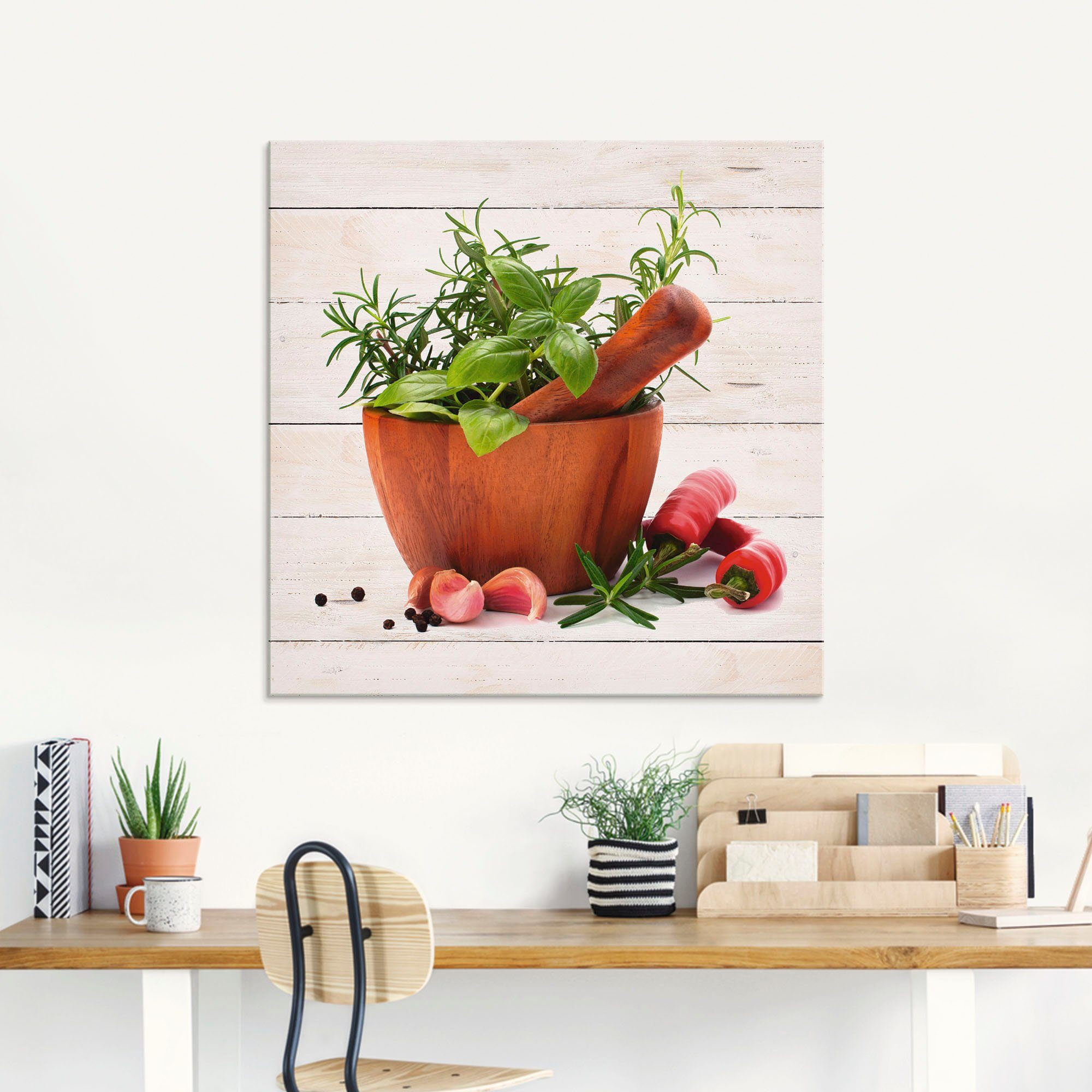 Artland Glasbild Frische Kräuter und Gewürze, Arrangements (1 St), in verschiedenen Größen