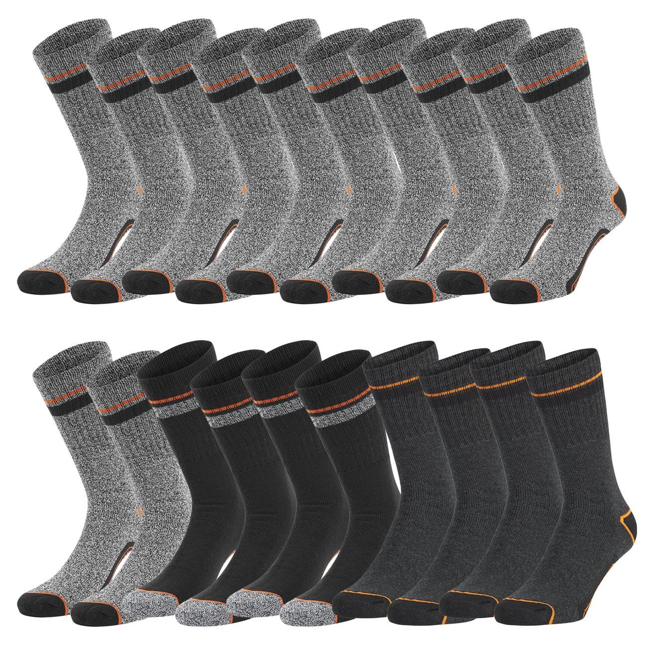 Black+Decker Sportsocken B+D CREW WORK SOCKS (10-Paar) Farbmix 1