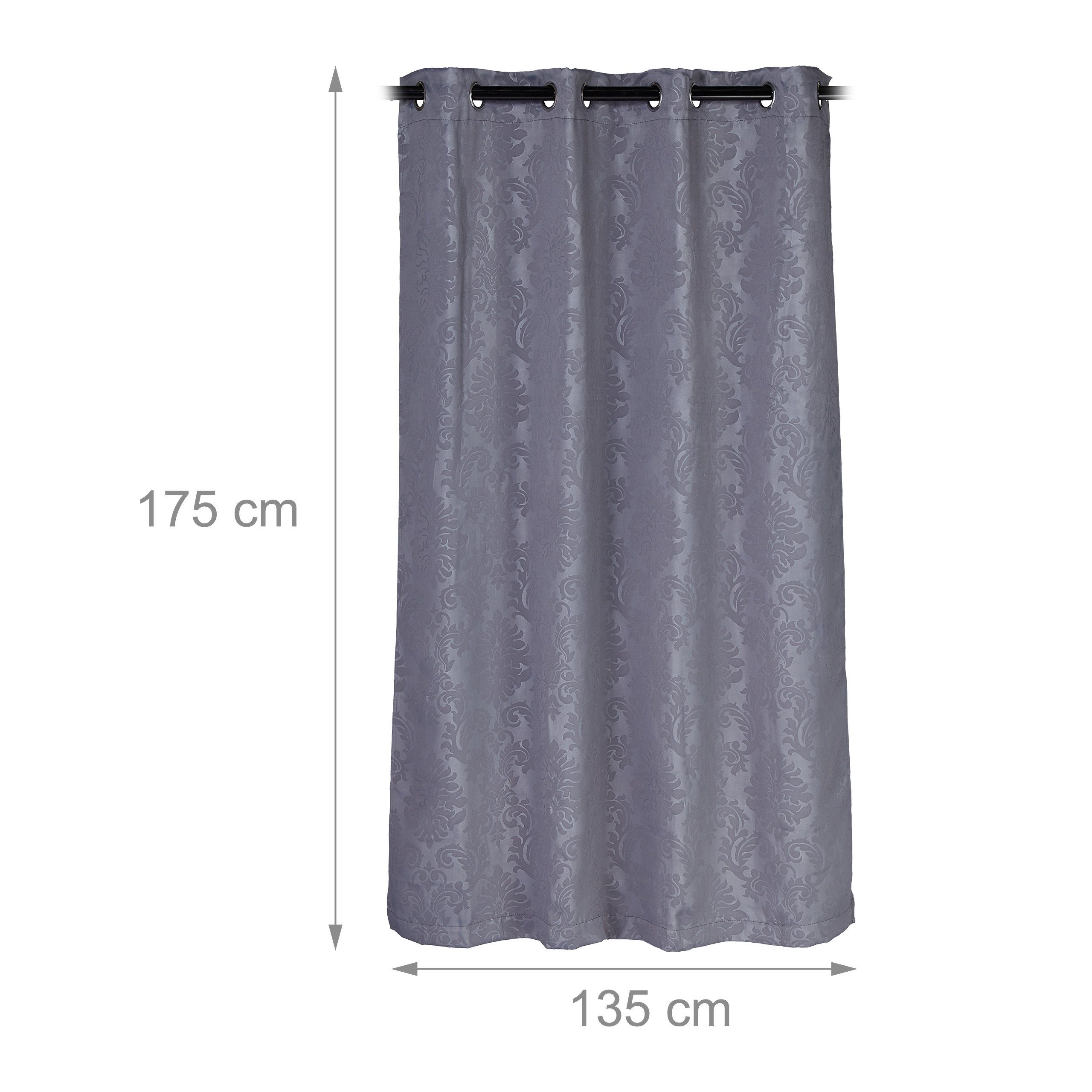 2er Vorhang Vorhänge relaxdays, Set Muster, 175x135cm mit