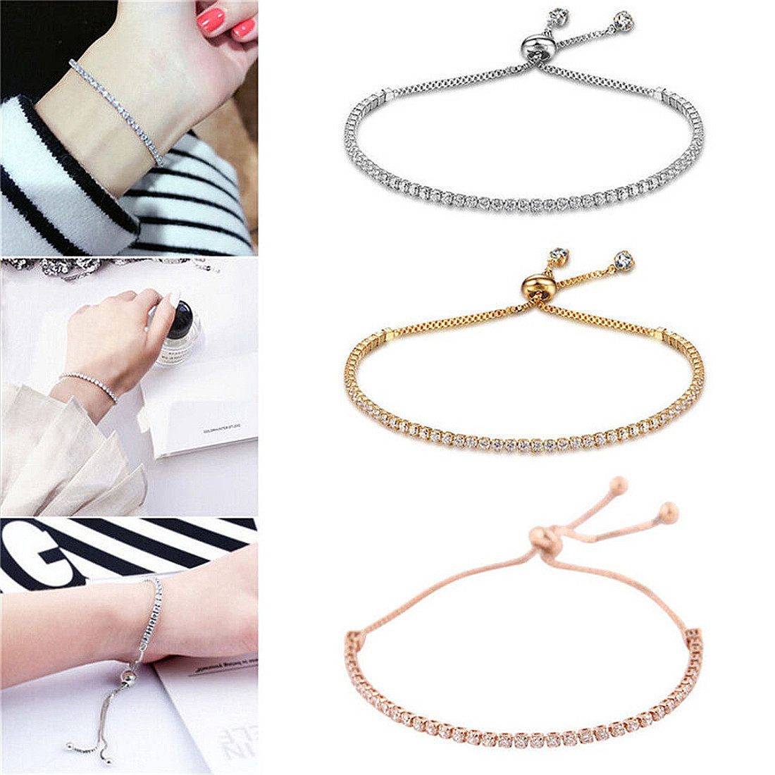 KARMA Armband Damenarmband Strass Gold Silber Rosé Metall Damen modern Dame günstig online kaufen