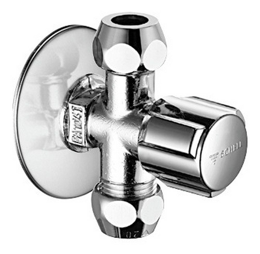 Schell Eckventil Comfort, Mit zwei Abgängen Chrom