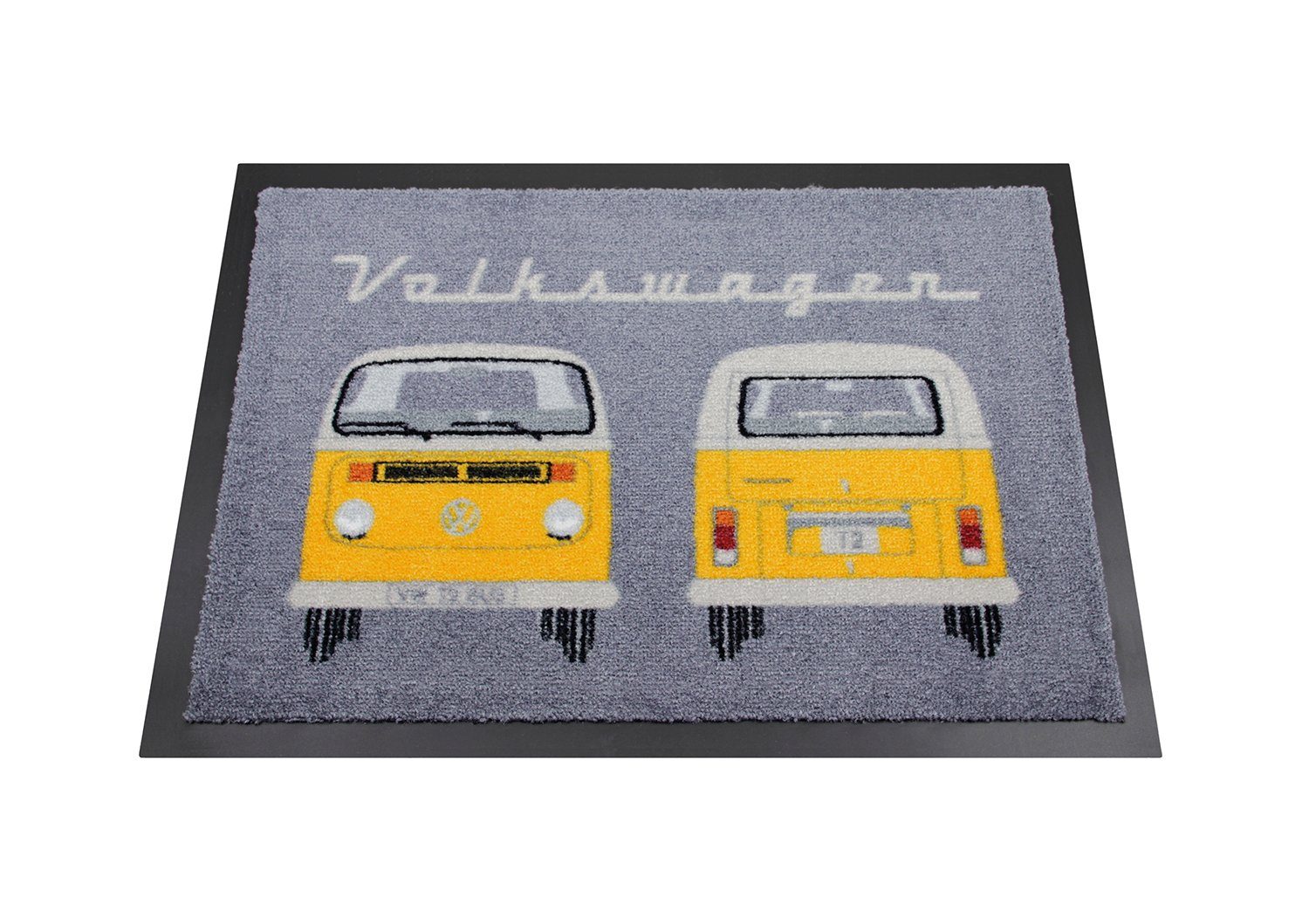 VW Collection by BRISA Fußmatte Volkswagen Türvorleger im VW Bulli T2 Design, Rechteckig, Höhe: 7 mm, Waschbar