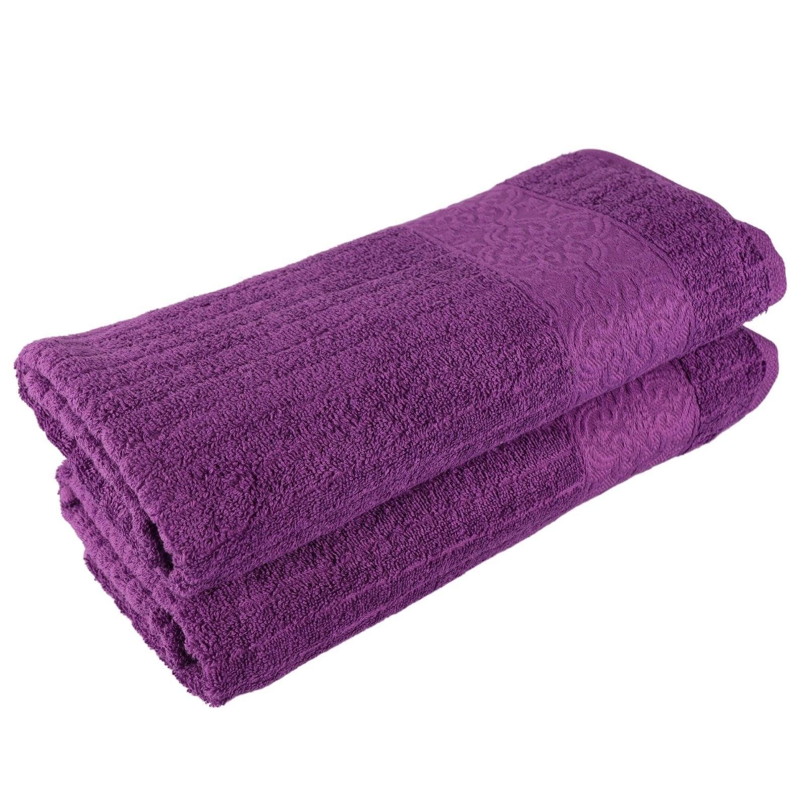 (2-St), Duschtücher Set Baumwolle, Handtuch Duschhandtuch 100% Handtuch Set 2teilig Plentyfy Frottee - - aus Badetuch