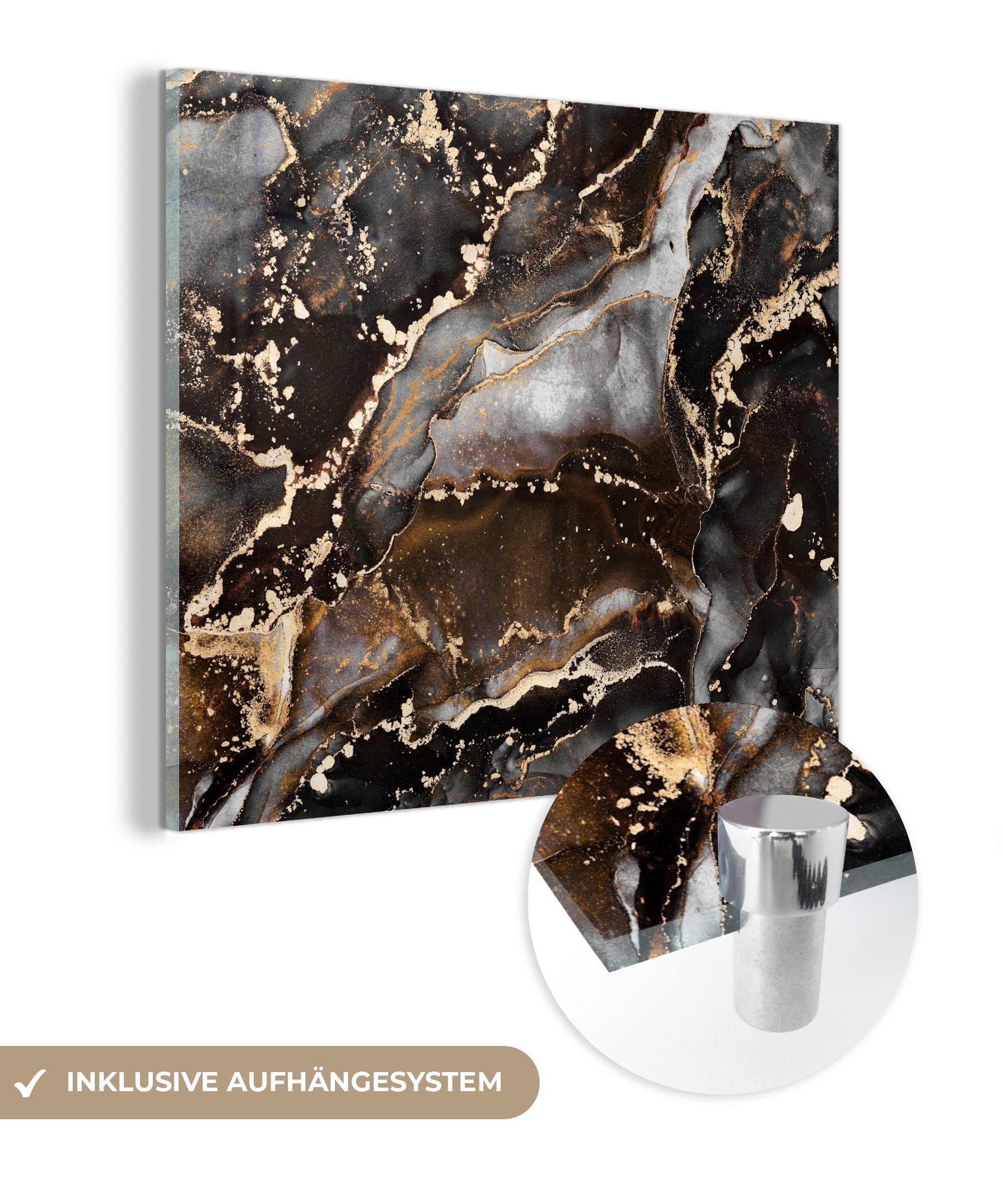 MuchoWow Acrylglasbild Marmor - Gold - günstig online kaufen