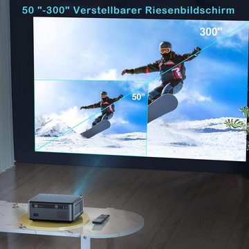 TAB HD Projektor, 1920x1080px Beamer, LED-Beamer (20000:1, 4K-Unterstützung, Großbild-Erlebnis, 4P/4D Keystone-Korrektur)