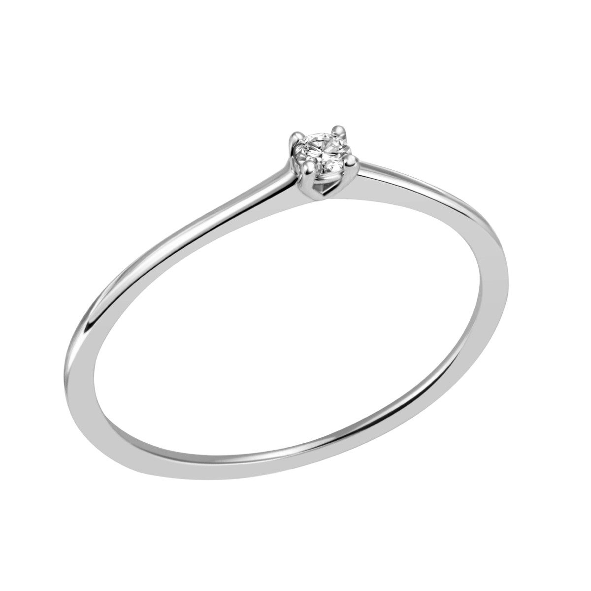 Reflexion Diamonds Solitärring Verlobungsring, 585er Gelb- oder Weißgold, 4er Stotzen, 0,05ct SI, Solitärring, 4er Stotzenfassung, 0,05ct W/SI
