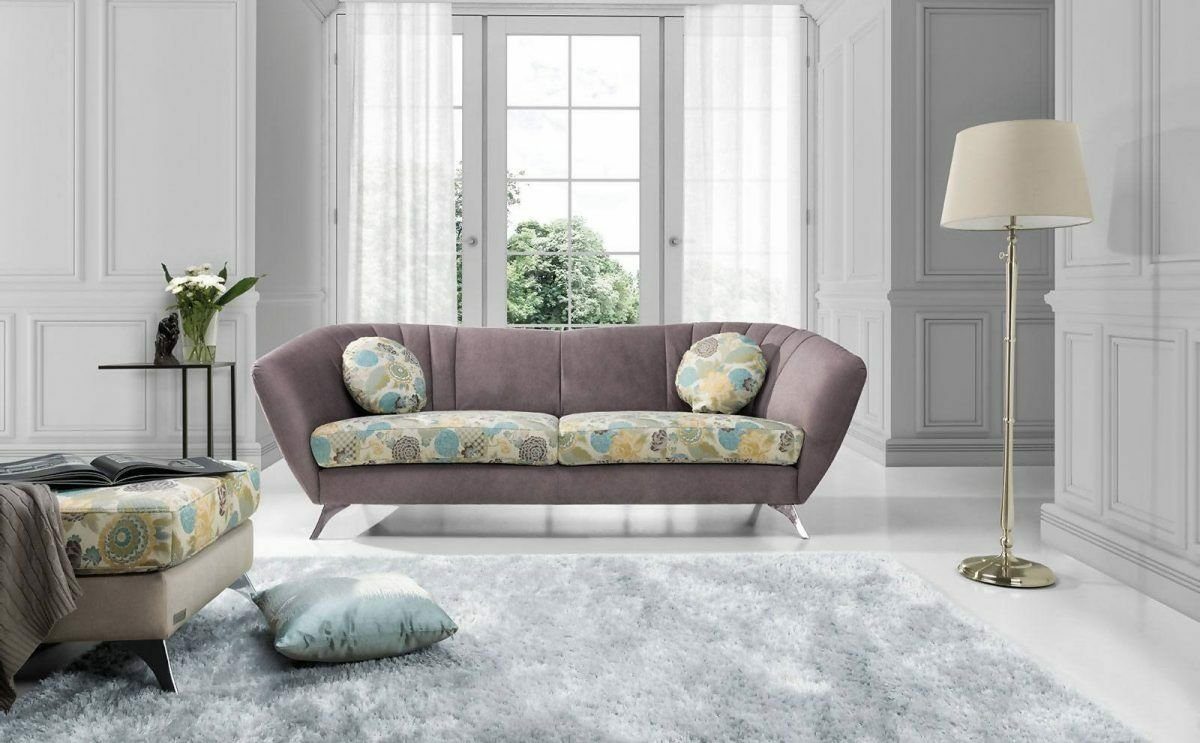 JVmoebel Sofa, Design 3 Sitzer Club Sofas Lounge Sofa Textil Polster Couch Stoff