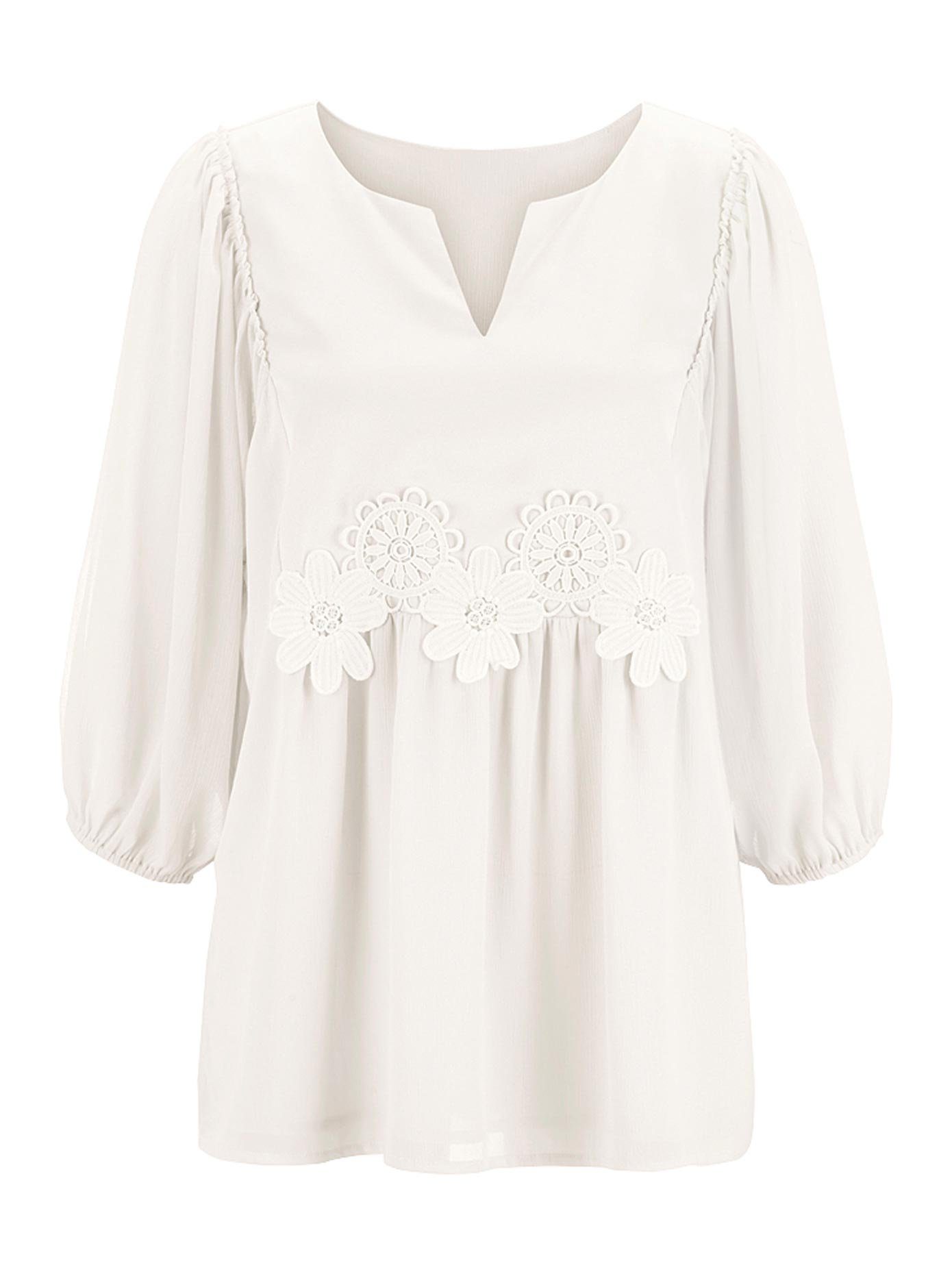 Alessa W. Bluse im Empire-Stil, Bluse aus transparentem Chiffon online